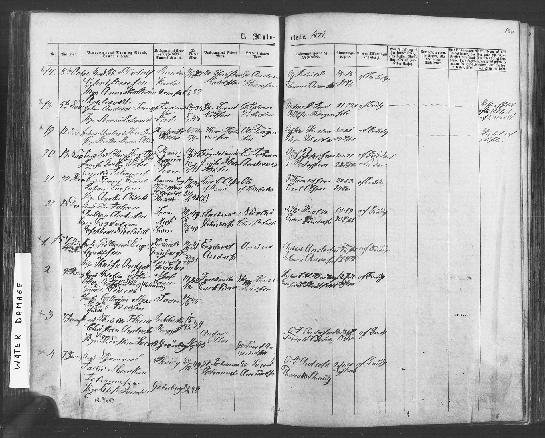 Vestby prestekontor Kirkebøker, SAO/A-10893/F/Fa/L0008: Parish register (official) no. I 8, 1863-1877, p. 180