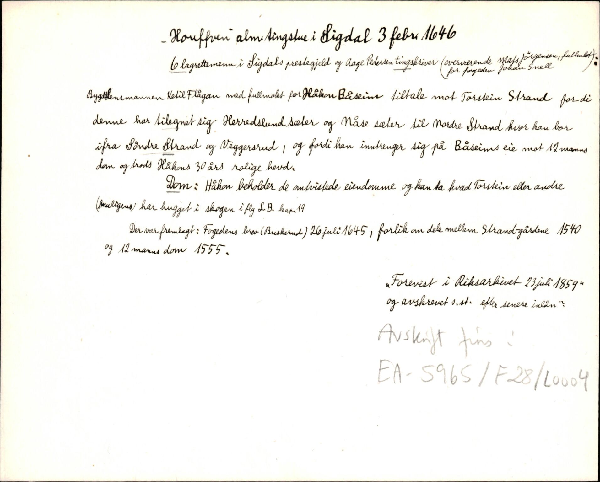 Riksarkivets diplomsamling, AV/RA-EA-5965/F35/F35d/L0004: Innlånte diplomer, seddelregister, 1643-1660, p. 99