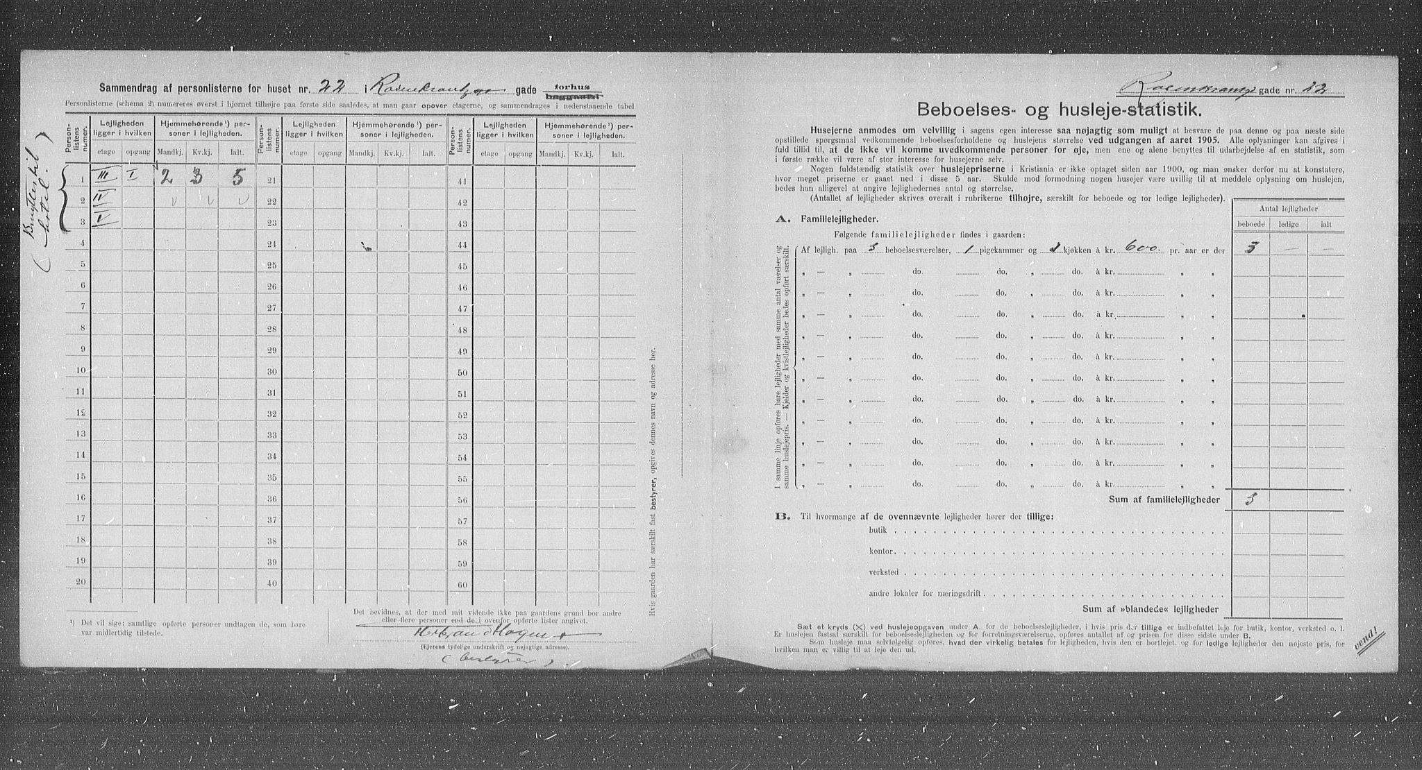OBA, Municipal Census 1905 for Kristiania, 1905, p. 44298
