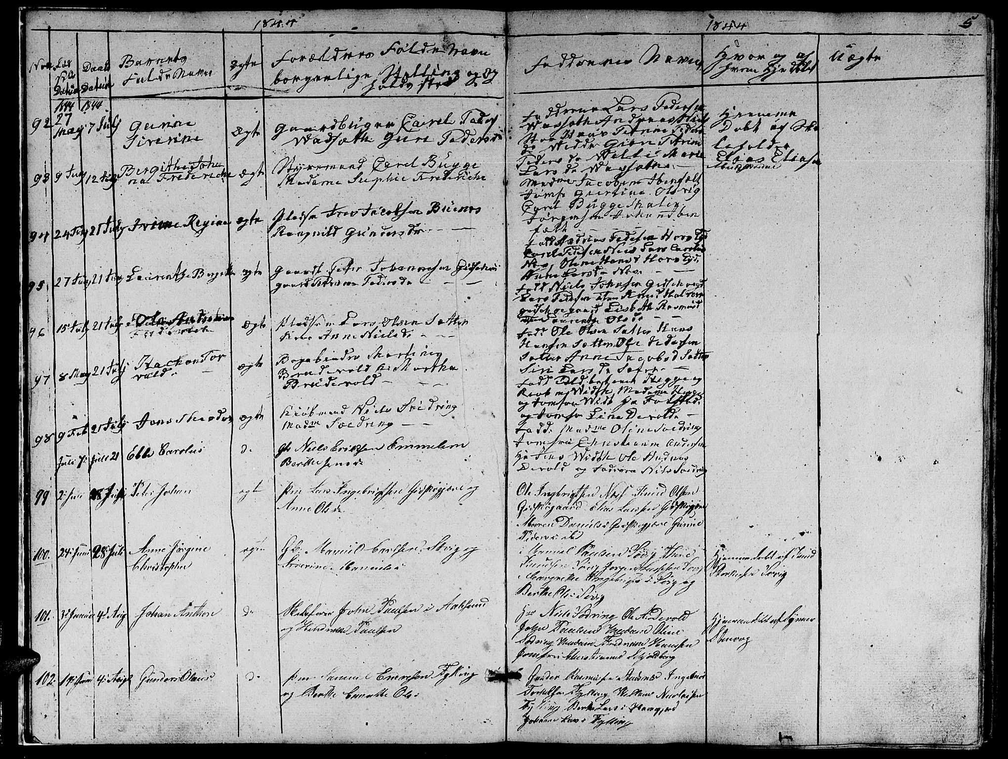 Ministerialprotokoller, klokkerbøker og fødselsregistre - Møre og Romsdal, AV/SAT-A-1454/528/L0426: Parish register (copy) no. 528C07, 1844-1854, p. 5