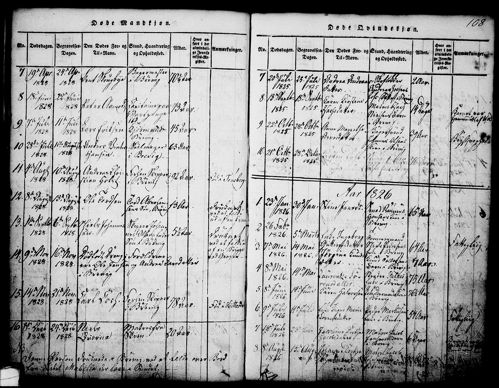Brevik kirkebøker, SAKO/A-255/G/Ga/L0001: Parish register (copy) no. 1, 1814-1845, p. 108
