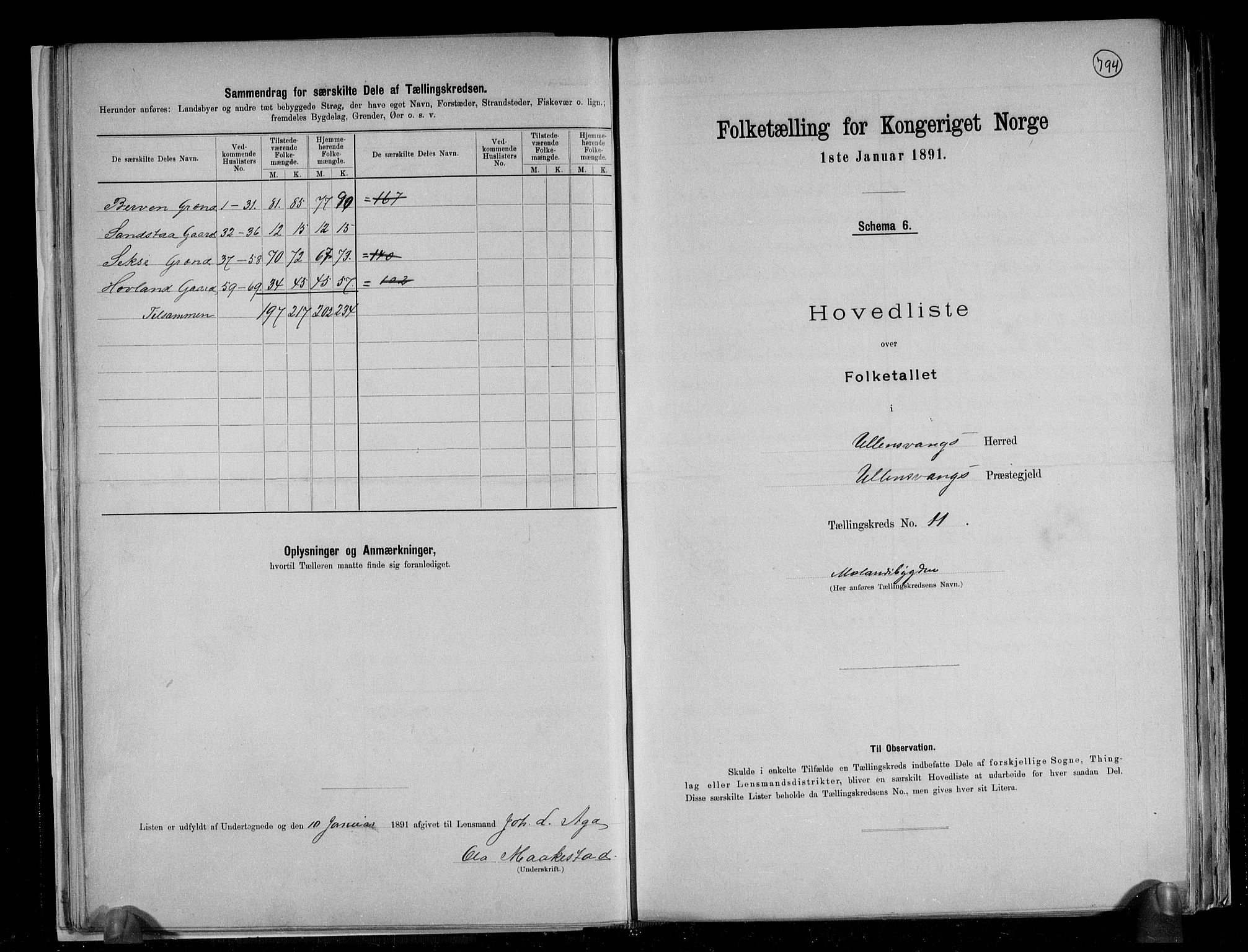 RA, 1891 census for 1230 Ullensvang, 1891, p. 31