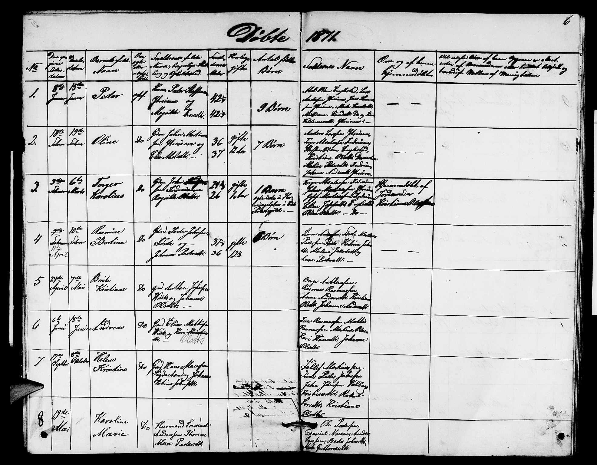 Davik sokneprestembete, AV/SAB-A-79701/H/Hab/Habd/L0001: Parish register (copy) no. D 1, 1866-1891, p. 6