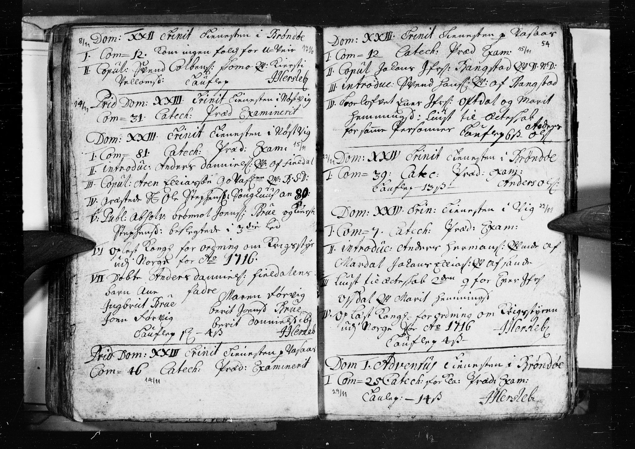 Ministerialprotokoller, klokkerbøker og fødselsregistre - Nordland, AV/SAT-A-1459/813/L0193: Parish register (official) no. 813A03, 1714-1724, p. 54