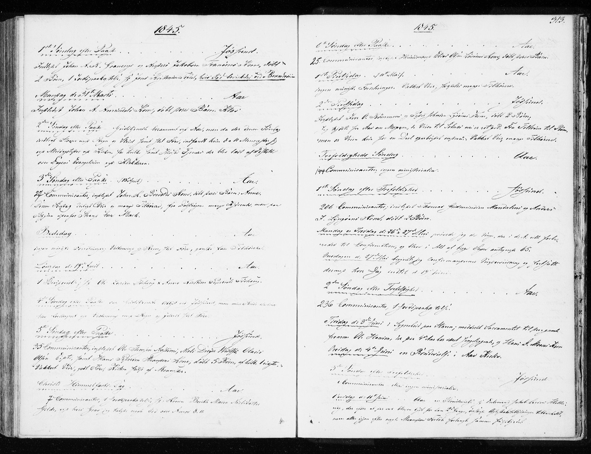 Ministerialprotokoller, klokkerbøker og fødselsregistre - Sør-Trøndelag, SAT/A-1456/655/L0676: Parish register (official) no. 655A05, 1830-1847, p. 313
