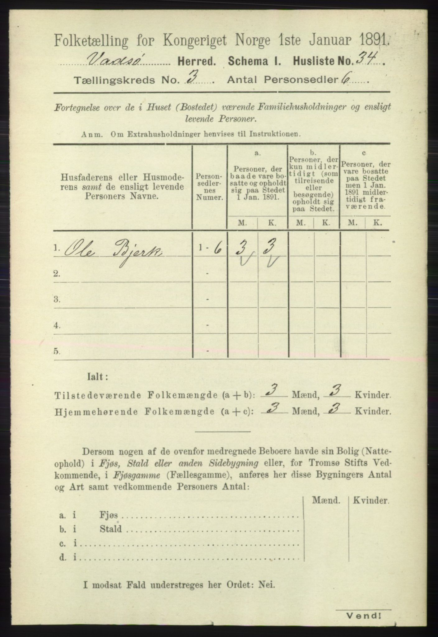 RA, 1891 census for 2029 Vadsø, 1891, p. 803