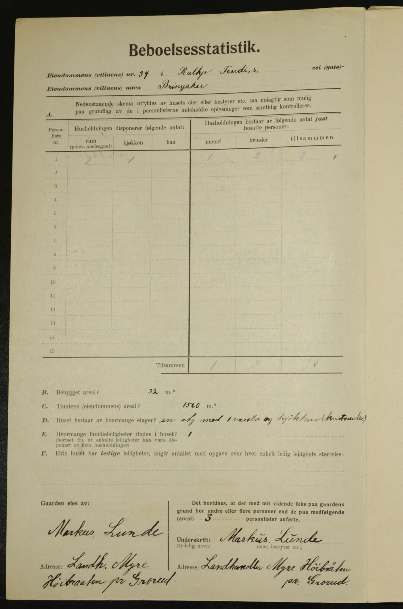 , Municipal Census 1923 for Aker, 1923, p. 27551