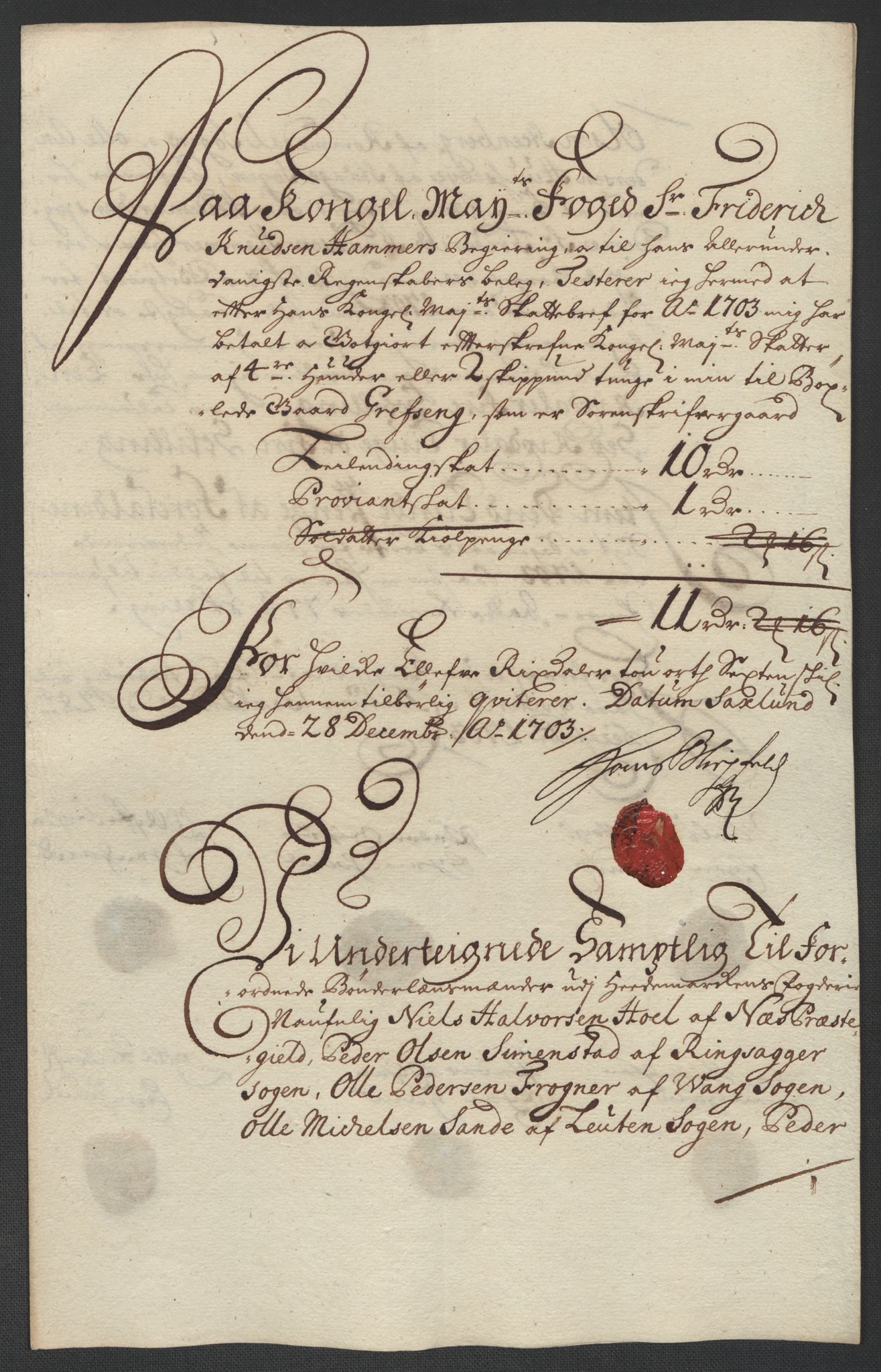 Rentekammeret inntil 1814, Reviderte regnskaper, Fogderegnskap, AV/RA-EA-4092/R16/L1041: Fogderegnskap Hedmark, 1703-1704, p. 190