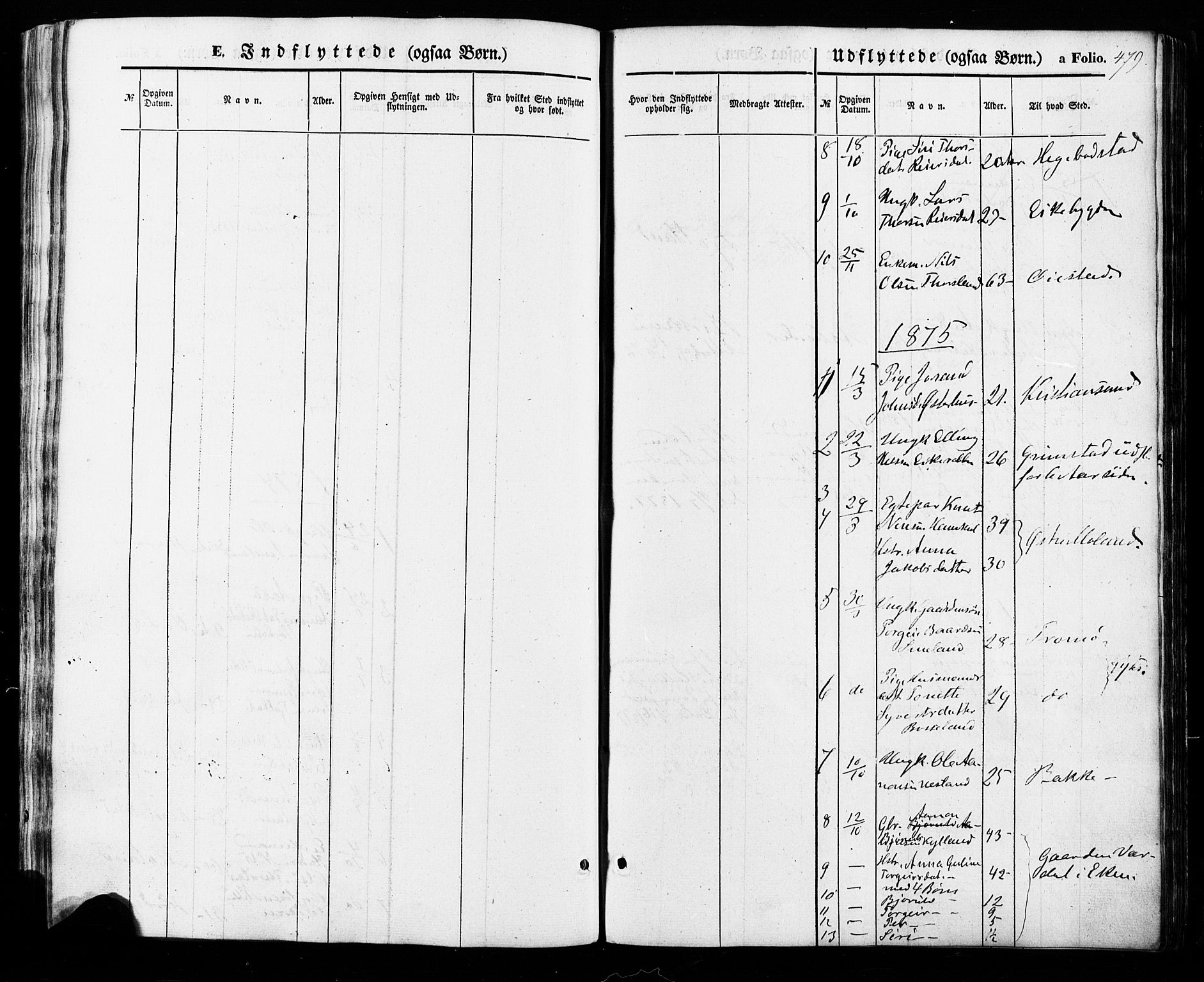 Åseral sokneprestkontor, SAK/1111-0051/F/Fa/L0002: Parish register (official) no. A 2, 1854-1884, p. 479