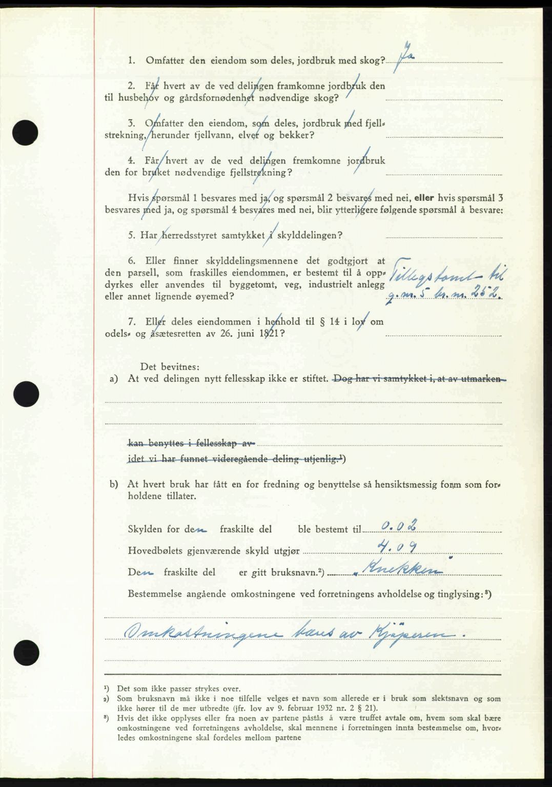 Nedenes sorenskriveri, SAK/1221-0006/G/Gb/Gba/L0061: Mortgage book no. A13, 1949-1949, Diary no: : 1454/1949