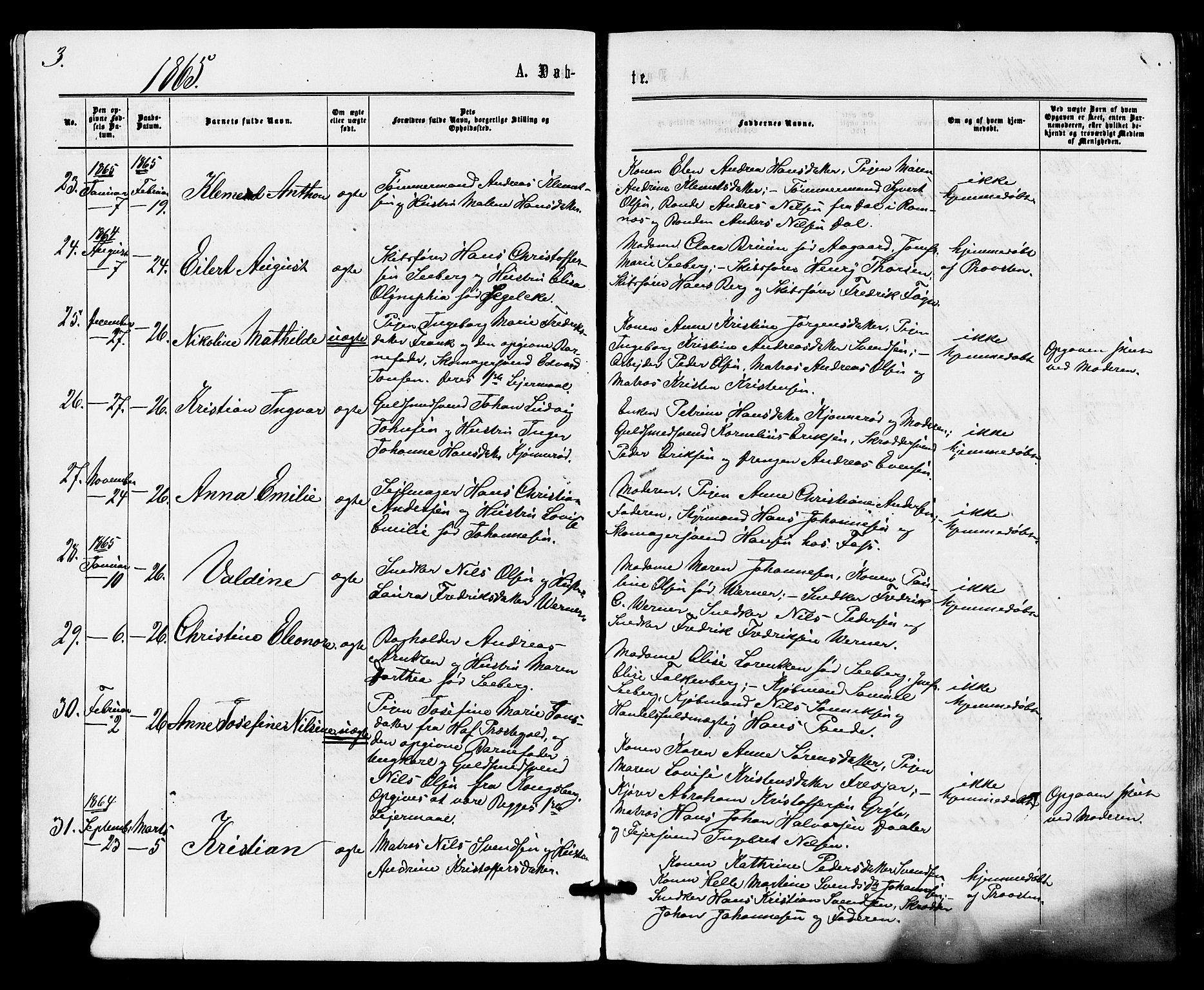 Tønsberg kirkebøker, AV/SAKO-A-330/F/Fa/L0009: Parish register (official) no. I 9, 1865-1873, p. 3