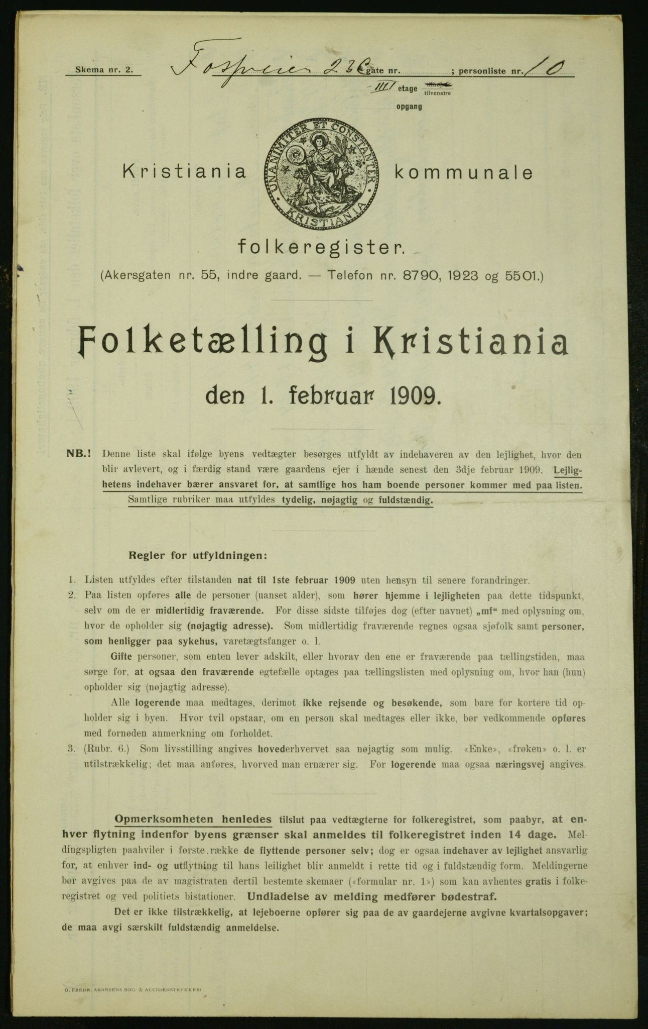 OBA, Municipal Census 1909 for Kristiania, 1909, p. 22899