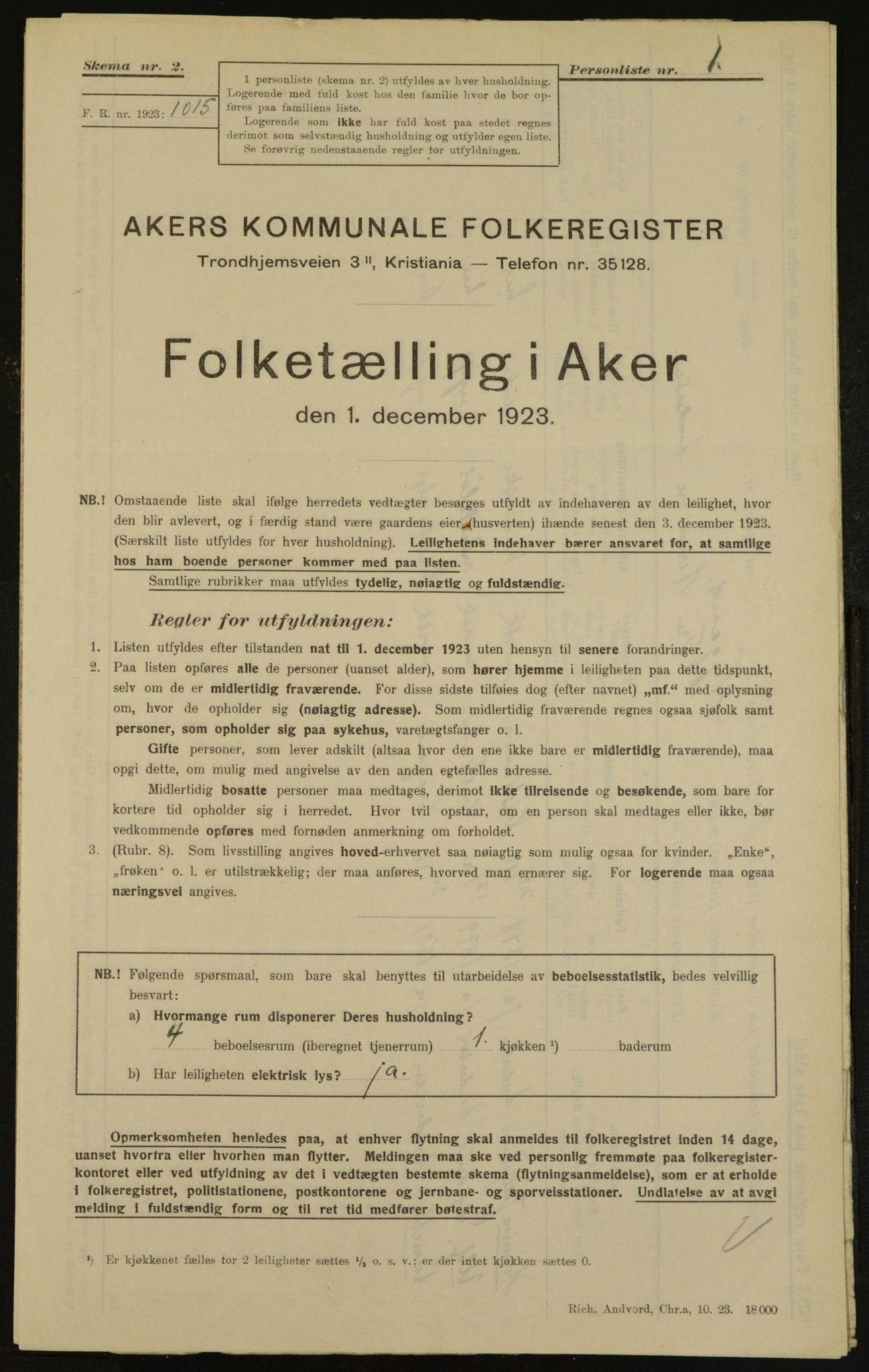 , Municipal Census 1923 for Aker, 1923, p. 29025