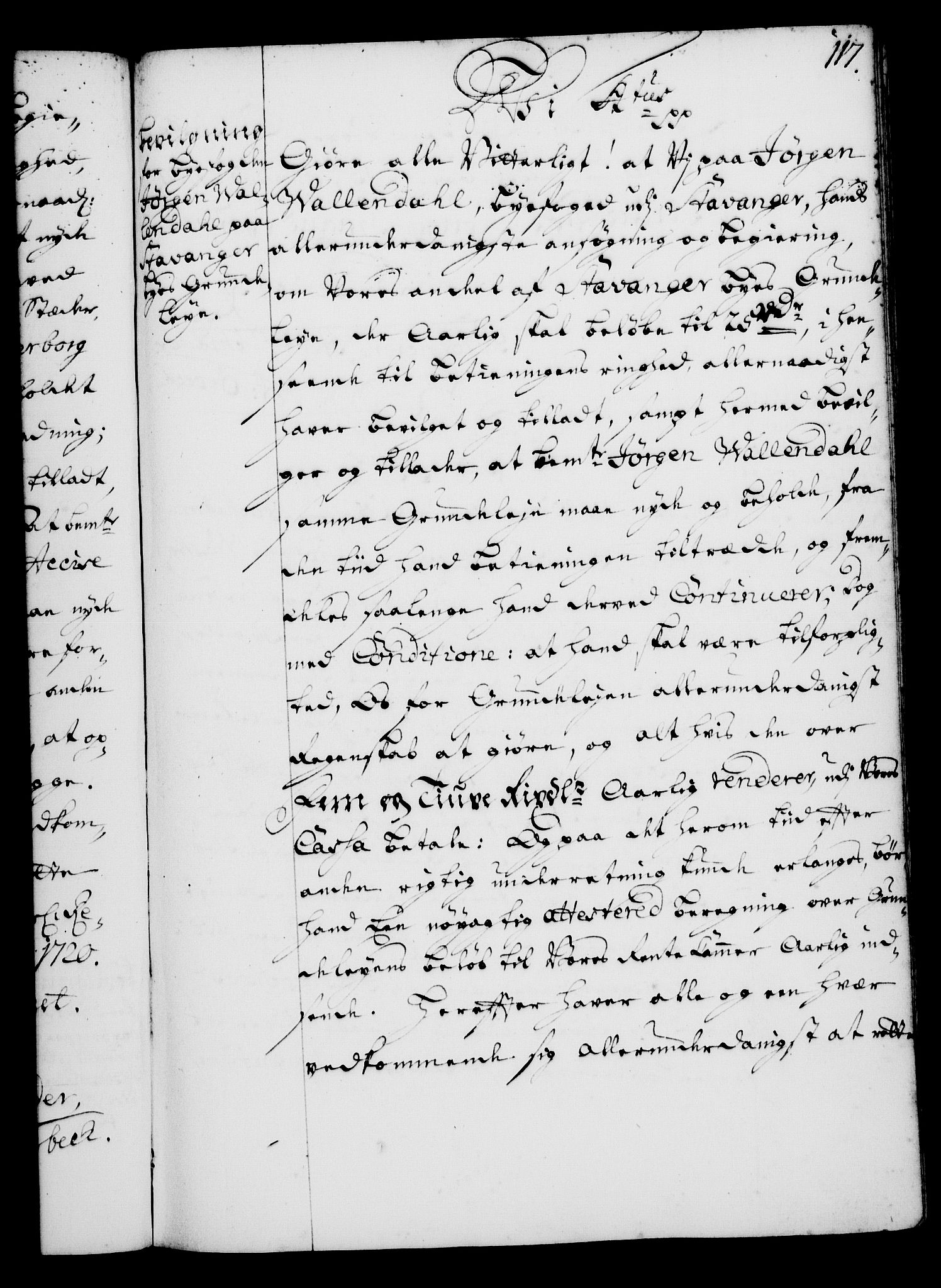 Rentekammeret, Kammerkanselliet, AV/RA-EA-3111/G/Gg/Gga/L0001: Norsk ekspedisjonsprotokoll med register (merket RK 53.1), 1720-1723, p. 117