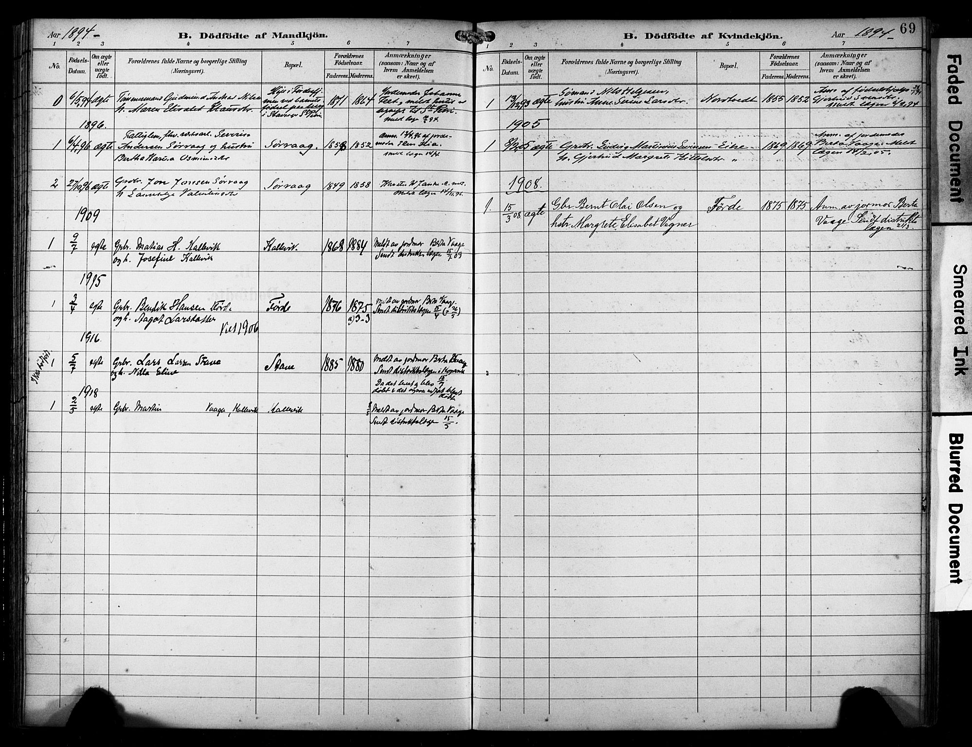 Avaldsnes sokneprestkontor, SAST/A -101851/H/Ha/Haa/L0016: Parish register (official) no. A 16, 1893-1918, p. 69