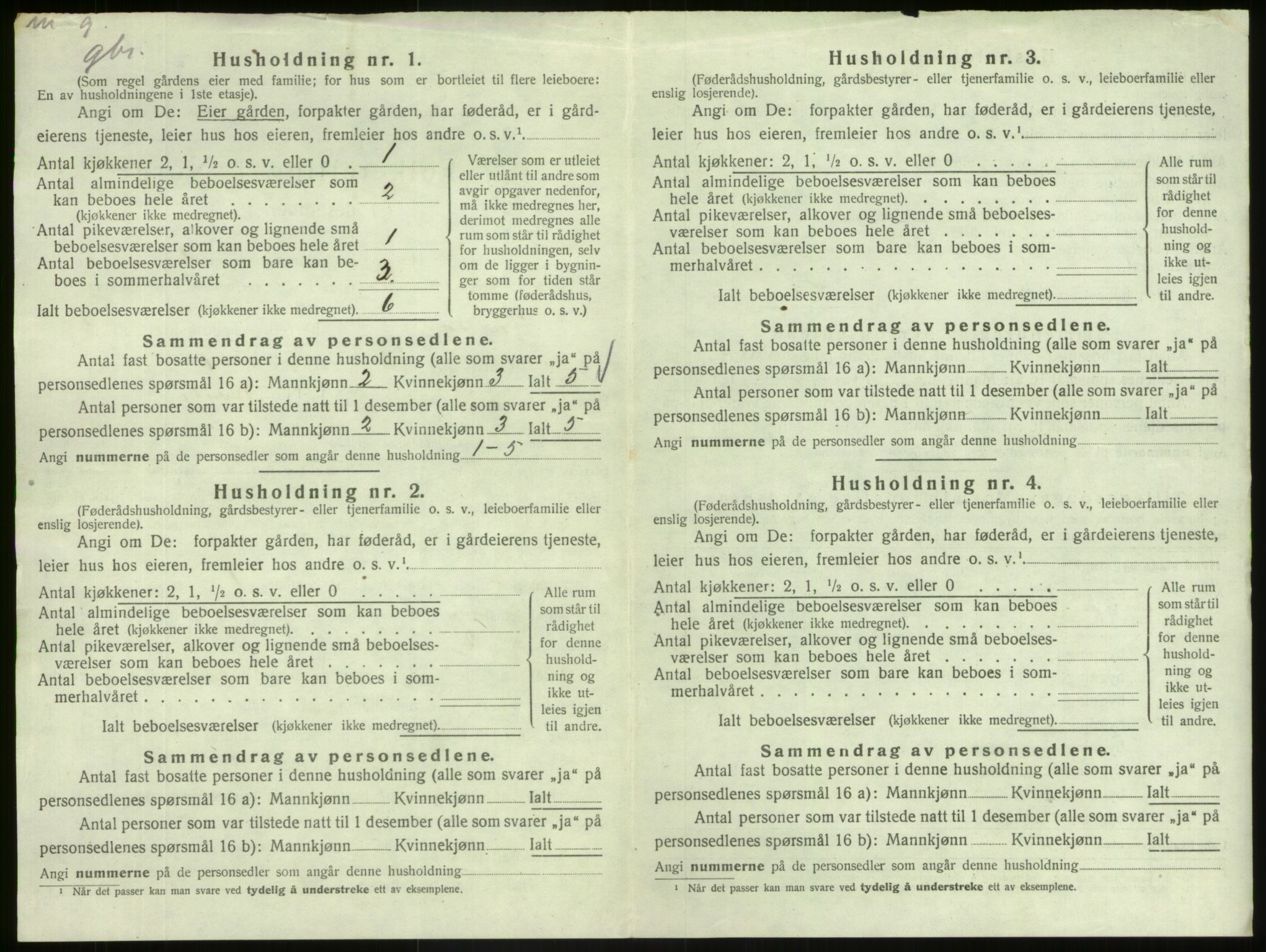 SAB, 1920 census for Hafslo, 1920, p. 539