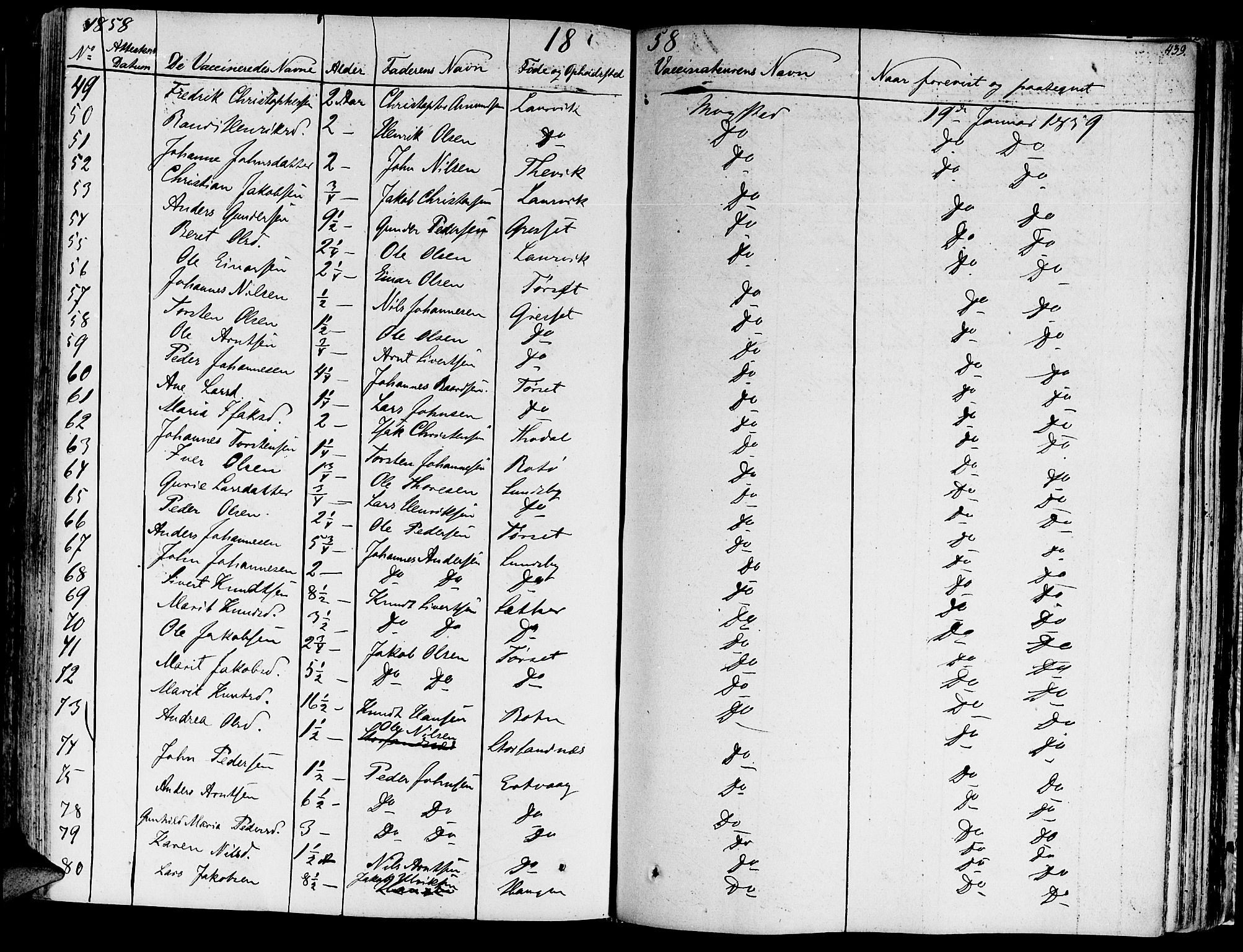 Ministerialprotokoller, klokkerbøker og fødselsregistre - Møre og Romsdal, SAT/A-1454/578/L0904: Parish register (official) no. 578A03, 1836-1858, p. 439