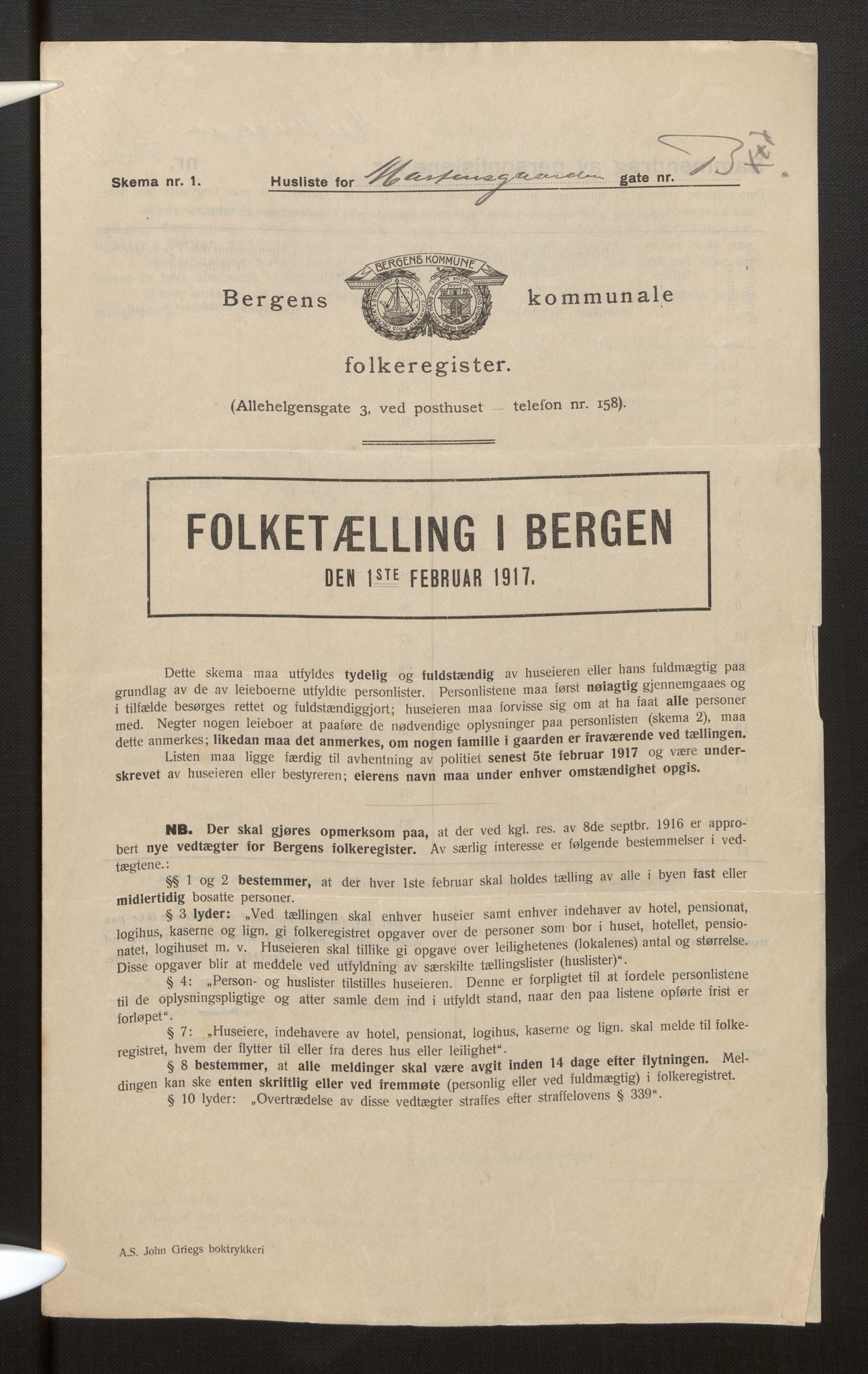 SAB, Municipal Census 1917 for Bergen, 1917, p. 23638