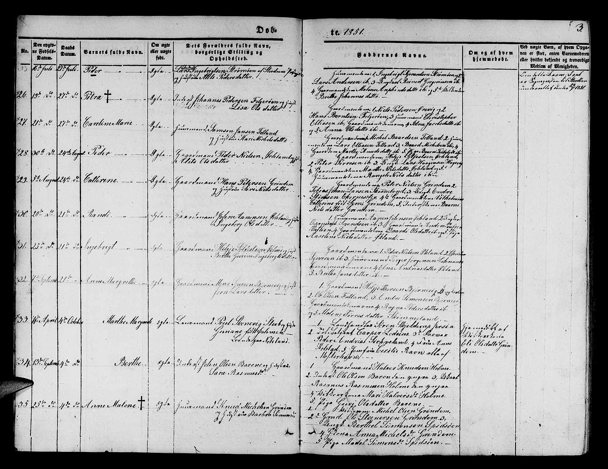 Finnås sokneprestembete, AV/SAB-A-99925/H/Ha/Hab/Haba/L0001: Parish register (copy) no. A 1, 1851-1873, p. 3