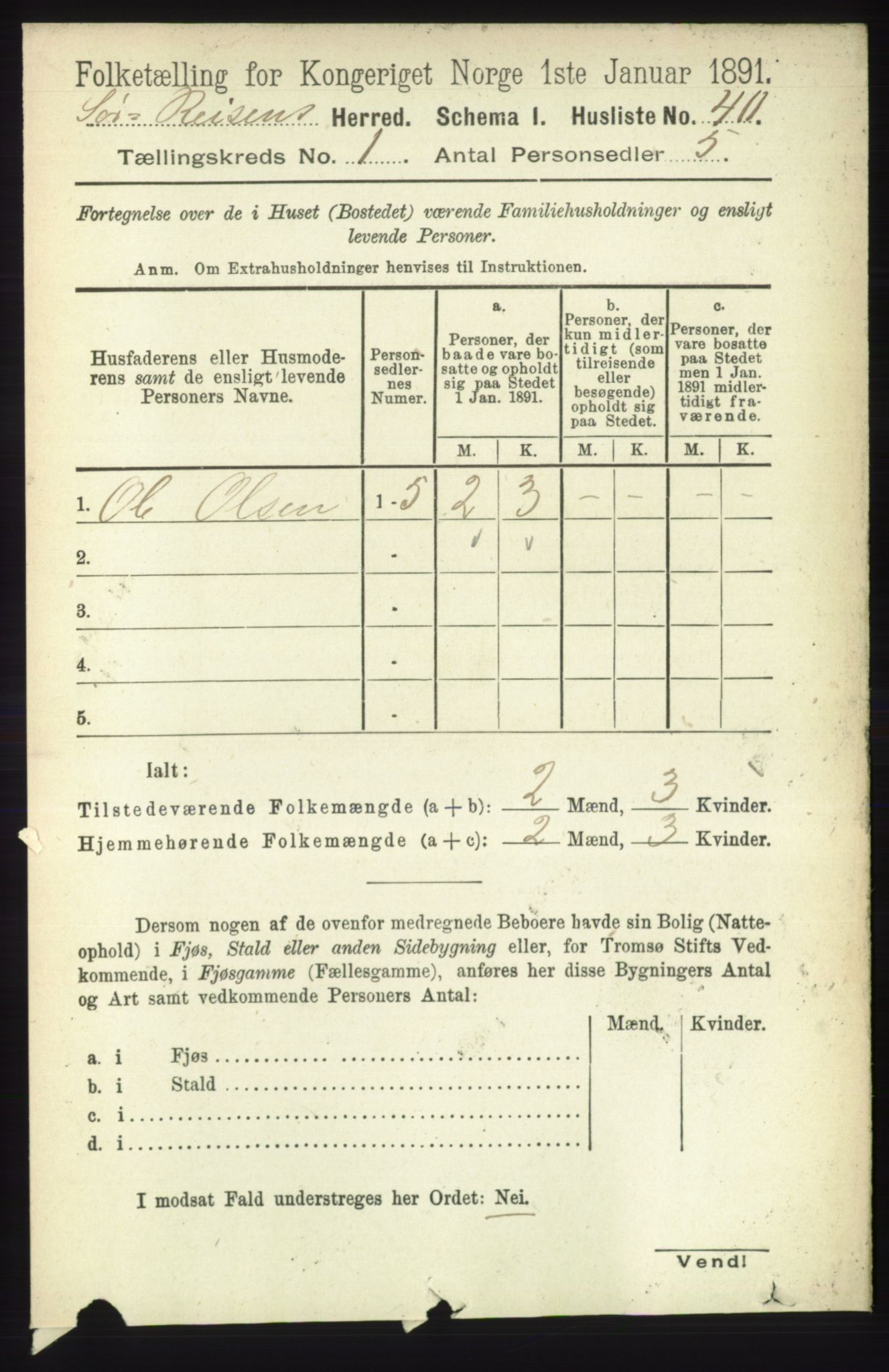 RA, 1891 census for 1925 Sørreisa, 1891, p. 58