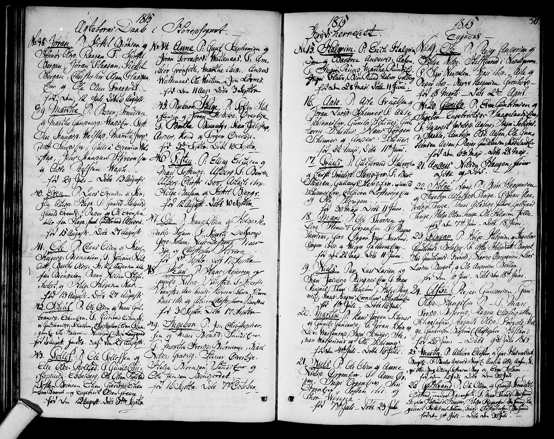 Sigdal kirkebøker, AV/SAKO-A-245/F/Fa/L0004: Parish register (official) no. I 4, 1812-1815, p. 50