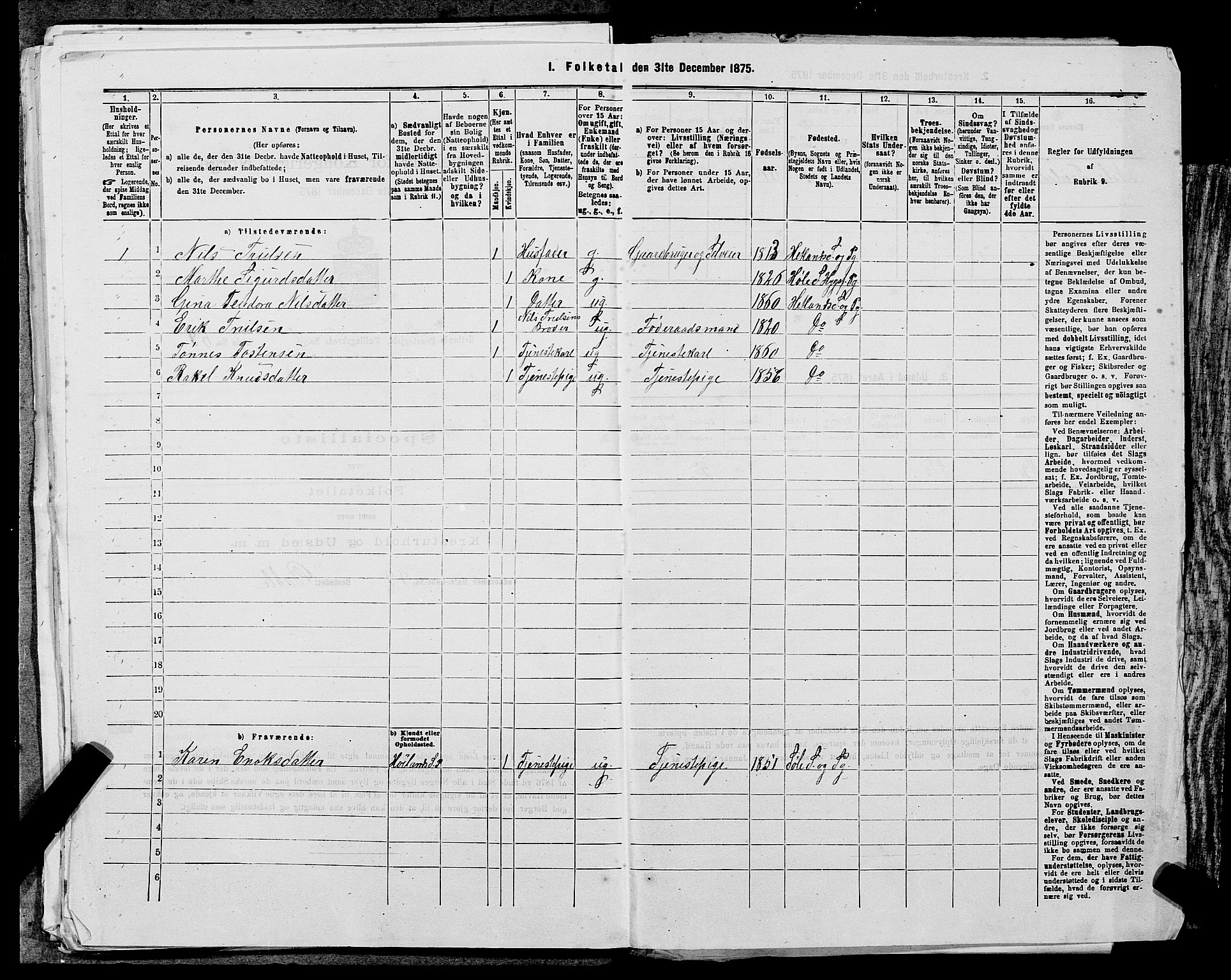 SAST, 1875 census for 1126P Hetland, 1875, p. 1574