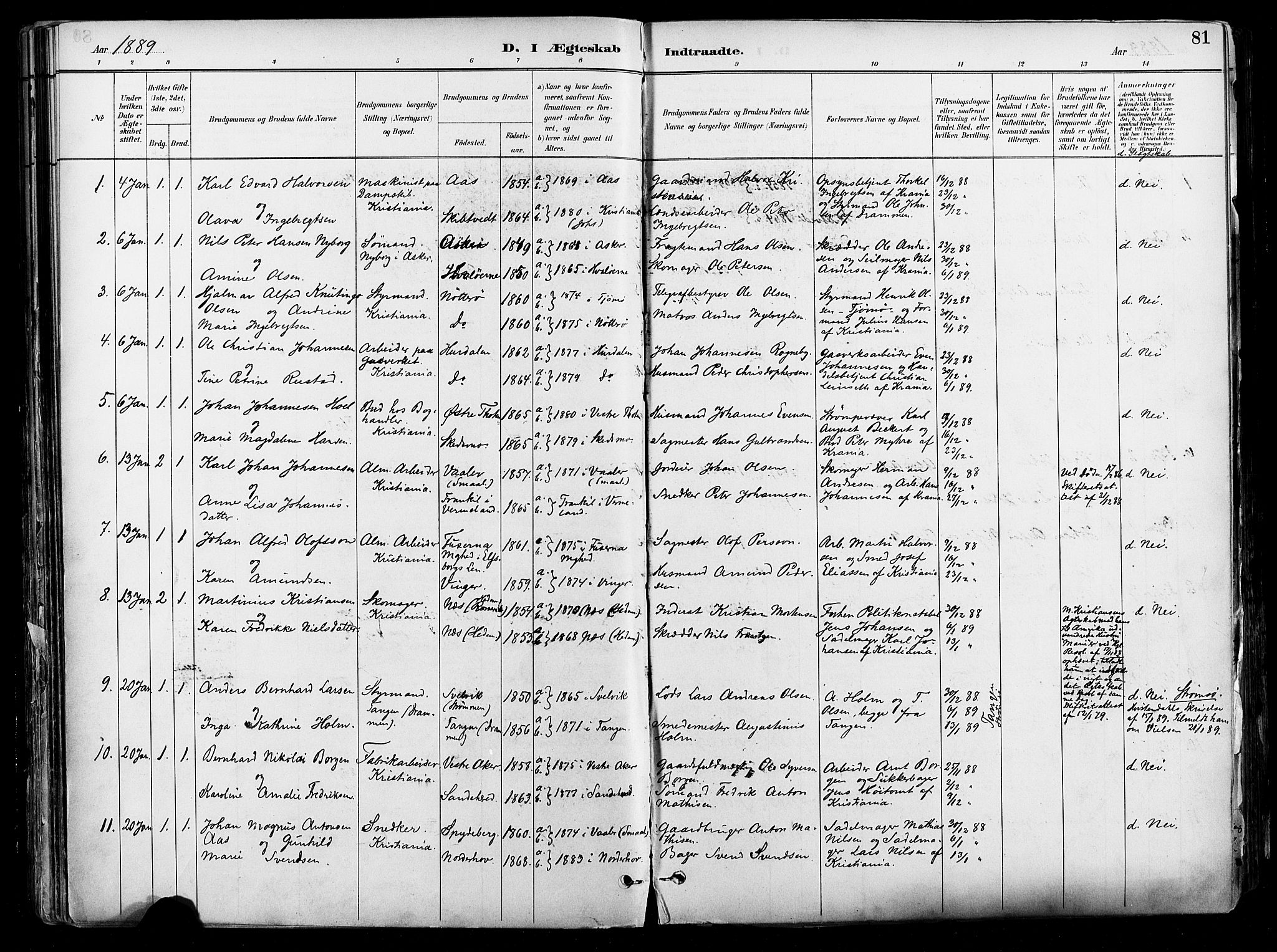 Johannes prestekontor Kirkebøker, AV/SAO-A-10852/F/Fa/L0004: Parish register (official) no. 4, 1883-1907, p. 81