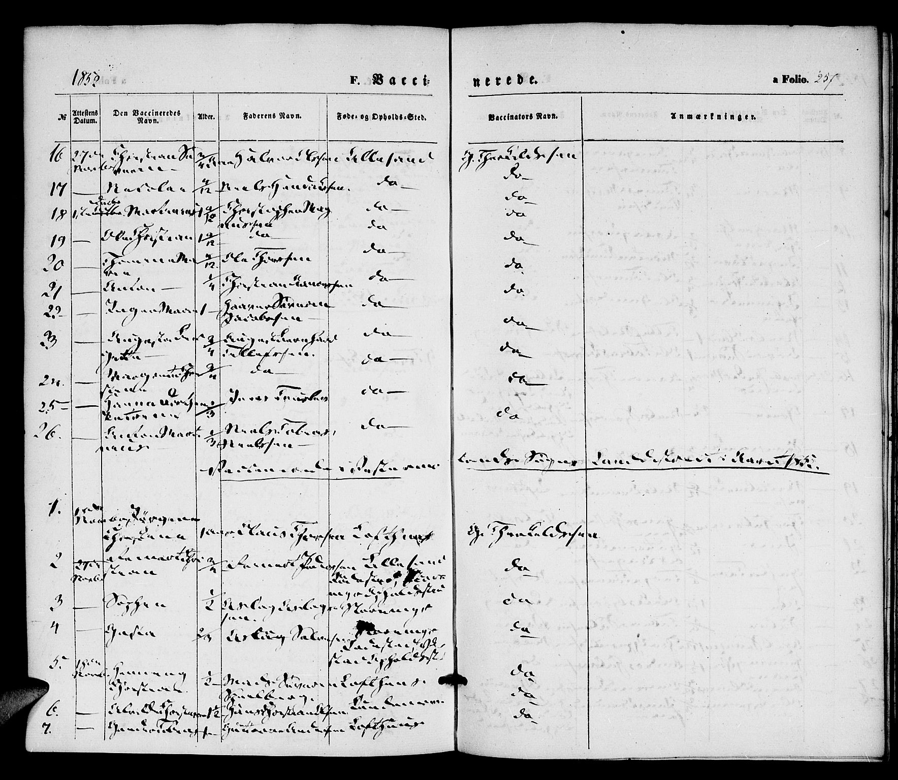 Vestre Moland sokneprestkontor, AV/SAK-1111-0046/F/Fa/Fab/L0006: Parish register (official) no. A 6, 1850-1858, p. 257