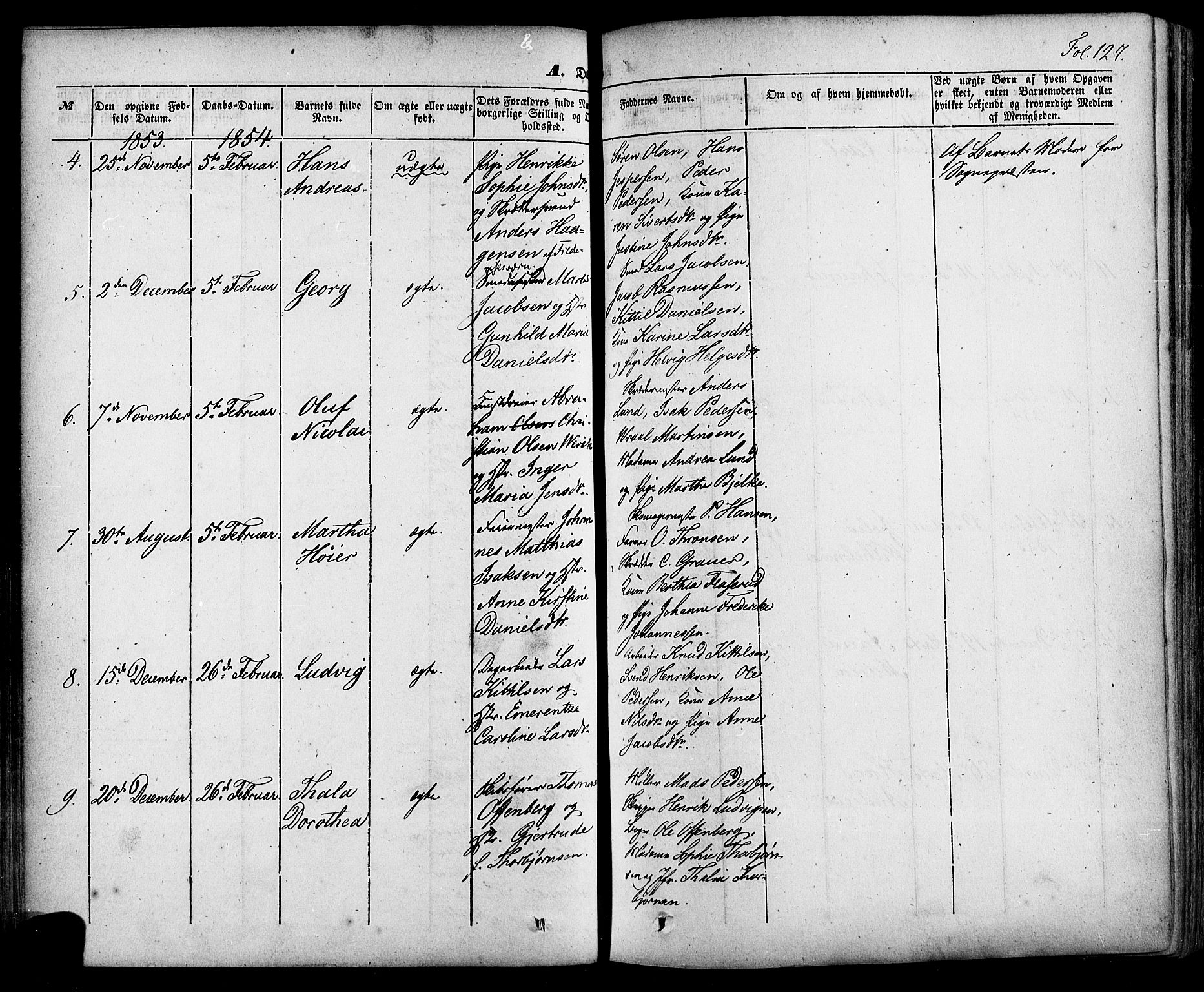 Skien kirkebøker, AV/SAKO-A-302/F/Fa/L0006a: Parish register (official) no. 6A, 1843-1856, p. 127