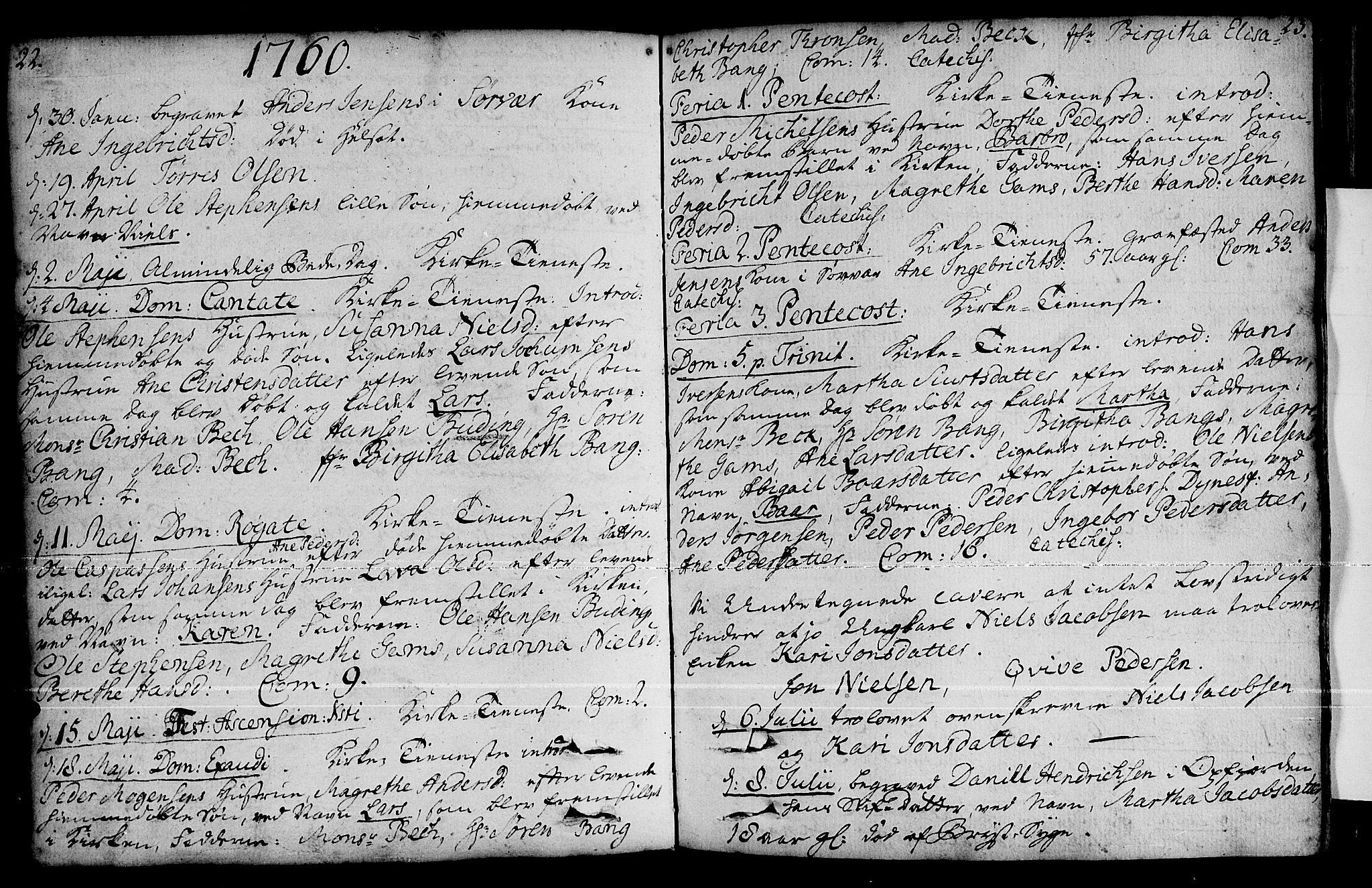 Loppa sokneprestkontor, SATØ/S-1339/H/Ha/L0001kirke: Parish register (official) no. 1 /2, 1753-1784, p. 22-23