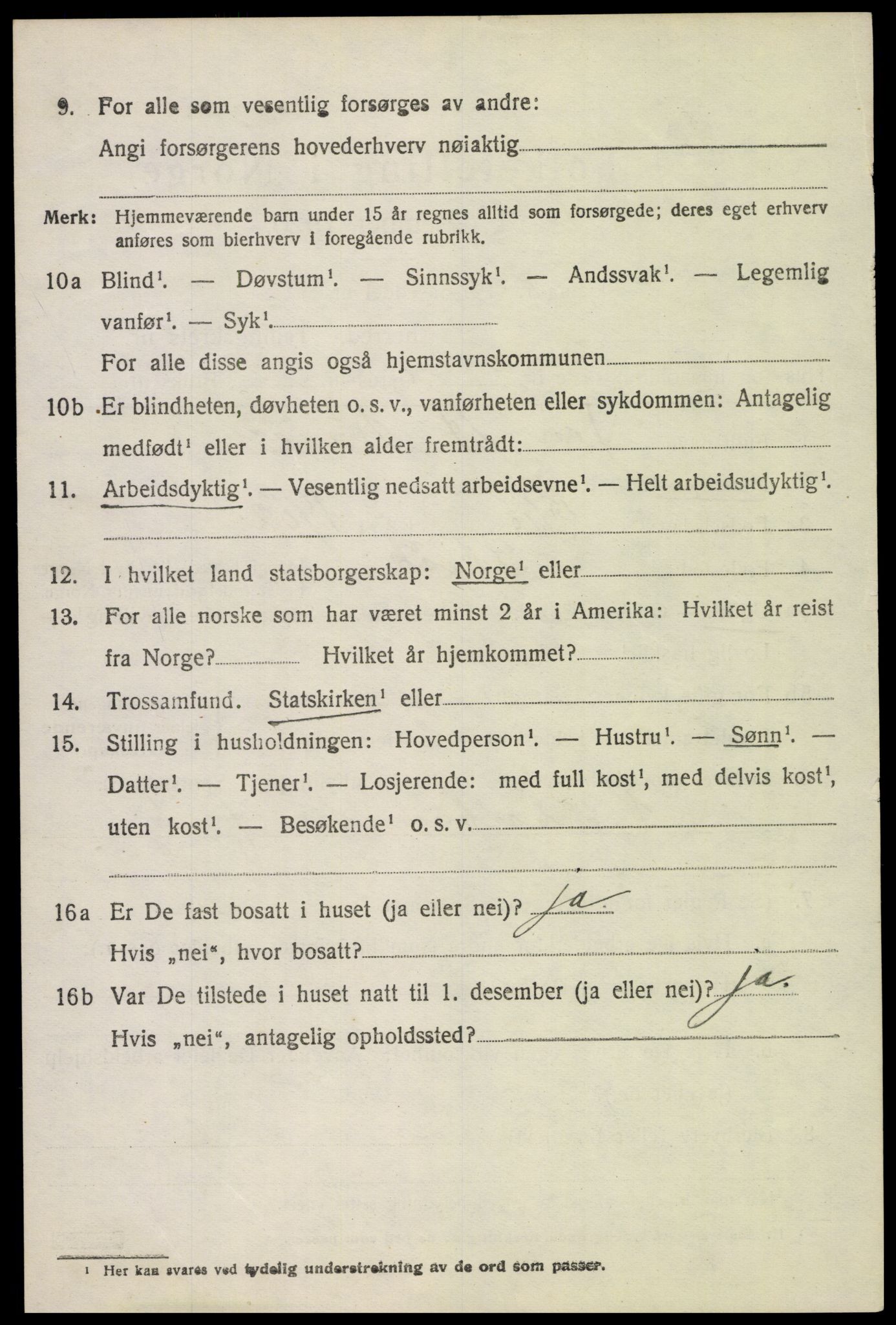 SAH, 1920 census for Skjåk, 1920, p. 2449