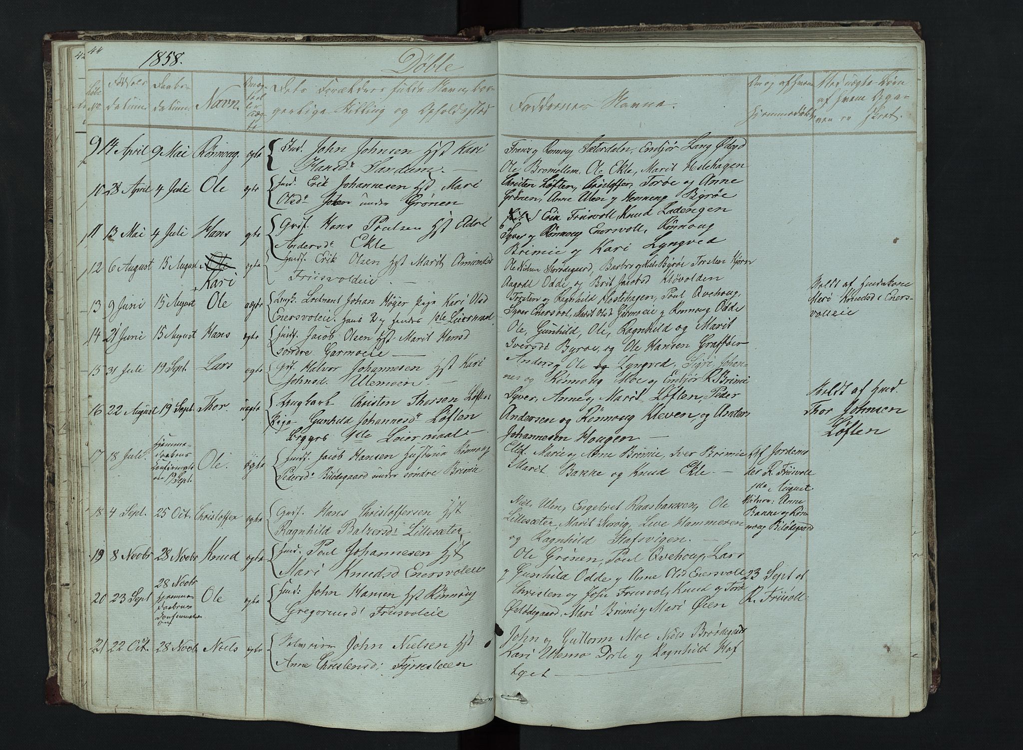 Lom prestekontor, SAH/PREST-070/L/L0014: Parish register (copy) no. 14, 1845-1876, p. 44-45