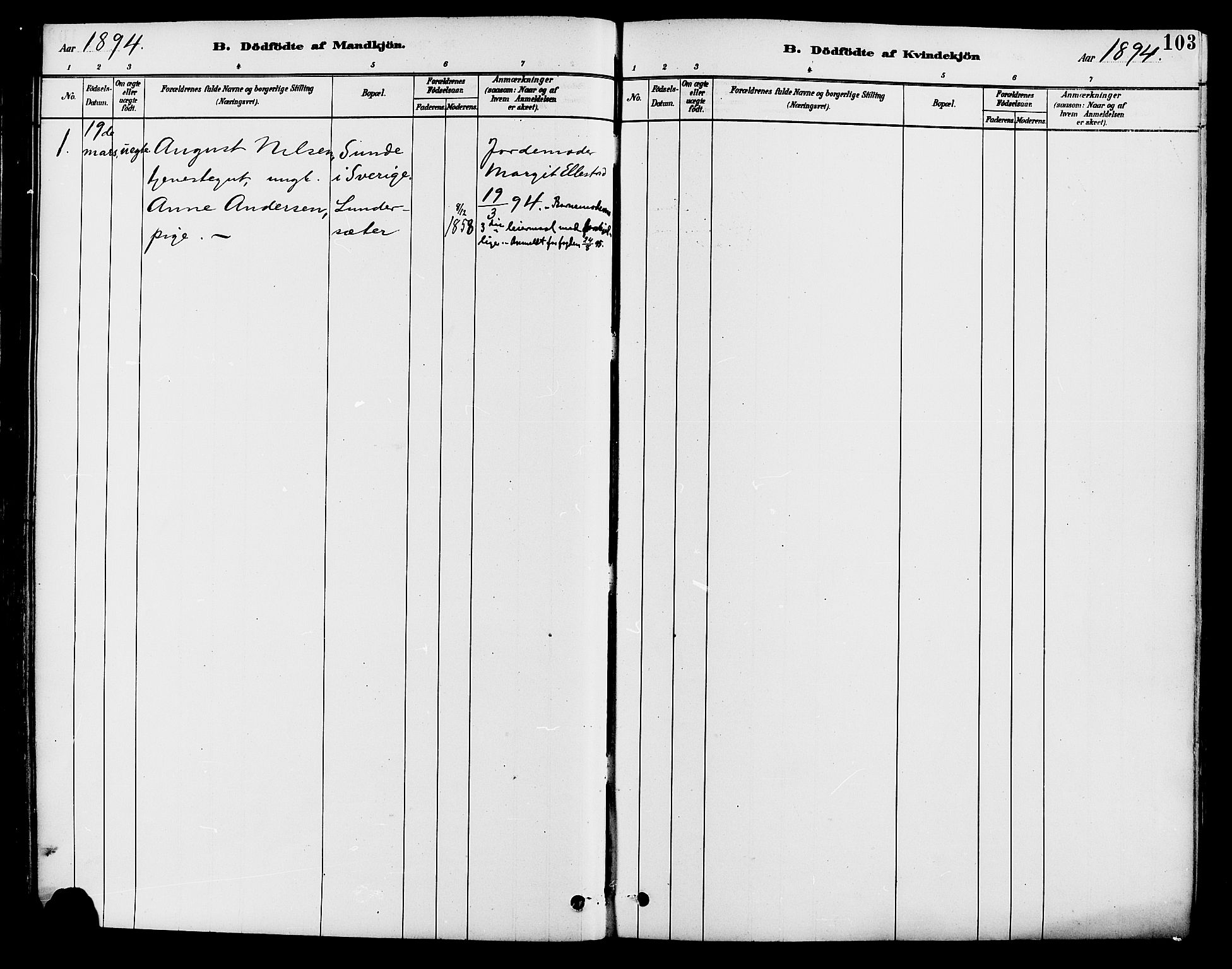 Brandval prestekontor, SAH/PREST-034/H/Ha/Haa/L0002: Parish register (official) no. 2, 1880-1894, p. 103