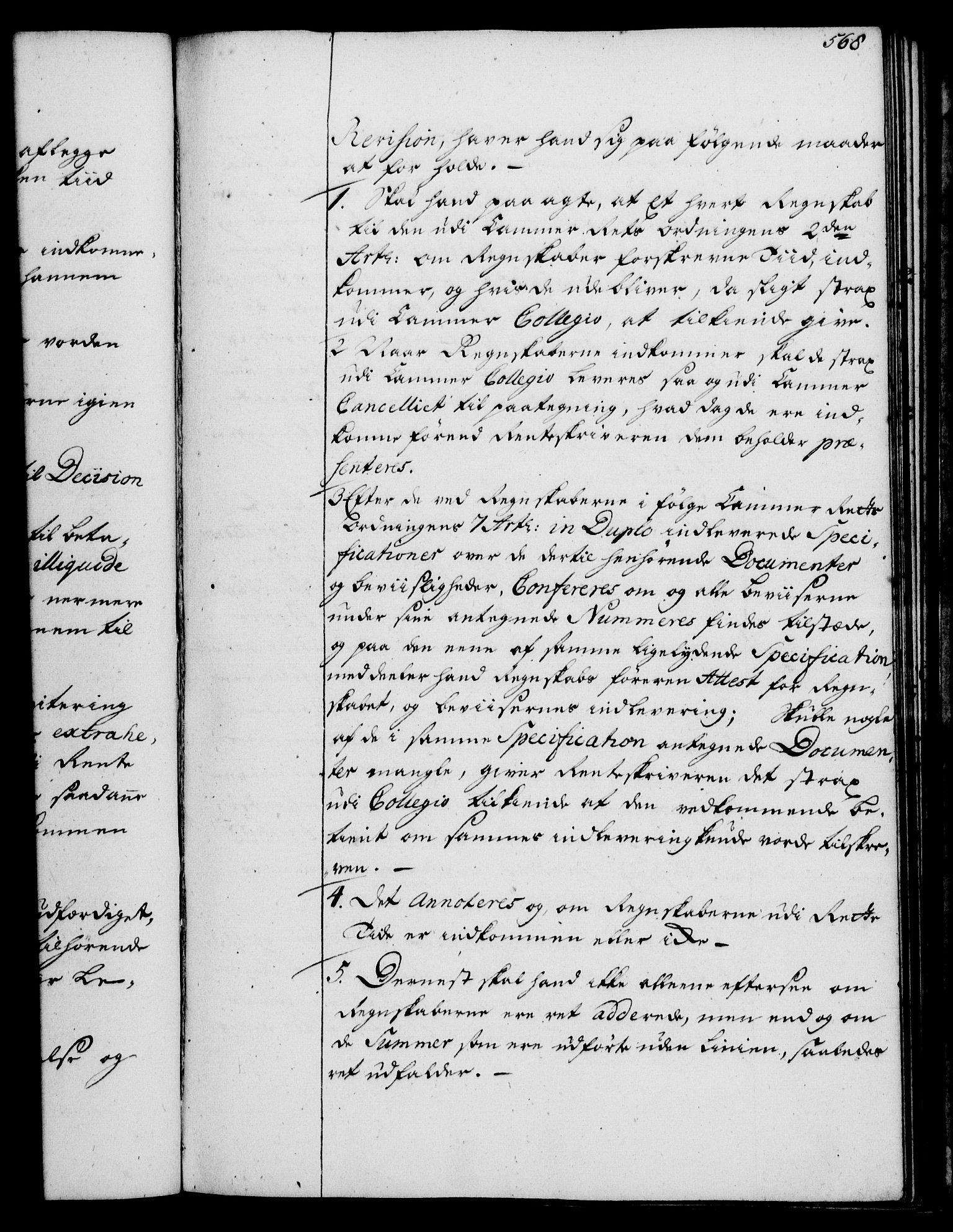 Rentekammeret, Kammerkanselliet, RA/EA-3111/G/Gg/Ggi/L0002: Norsk instruksjonsprotokoll med register (merket RK 53.35), 1729-1751, p. 568