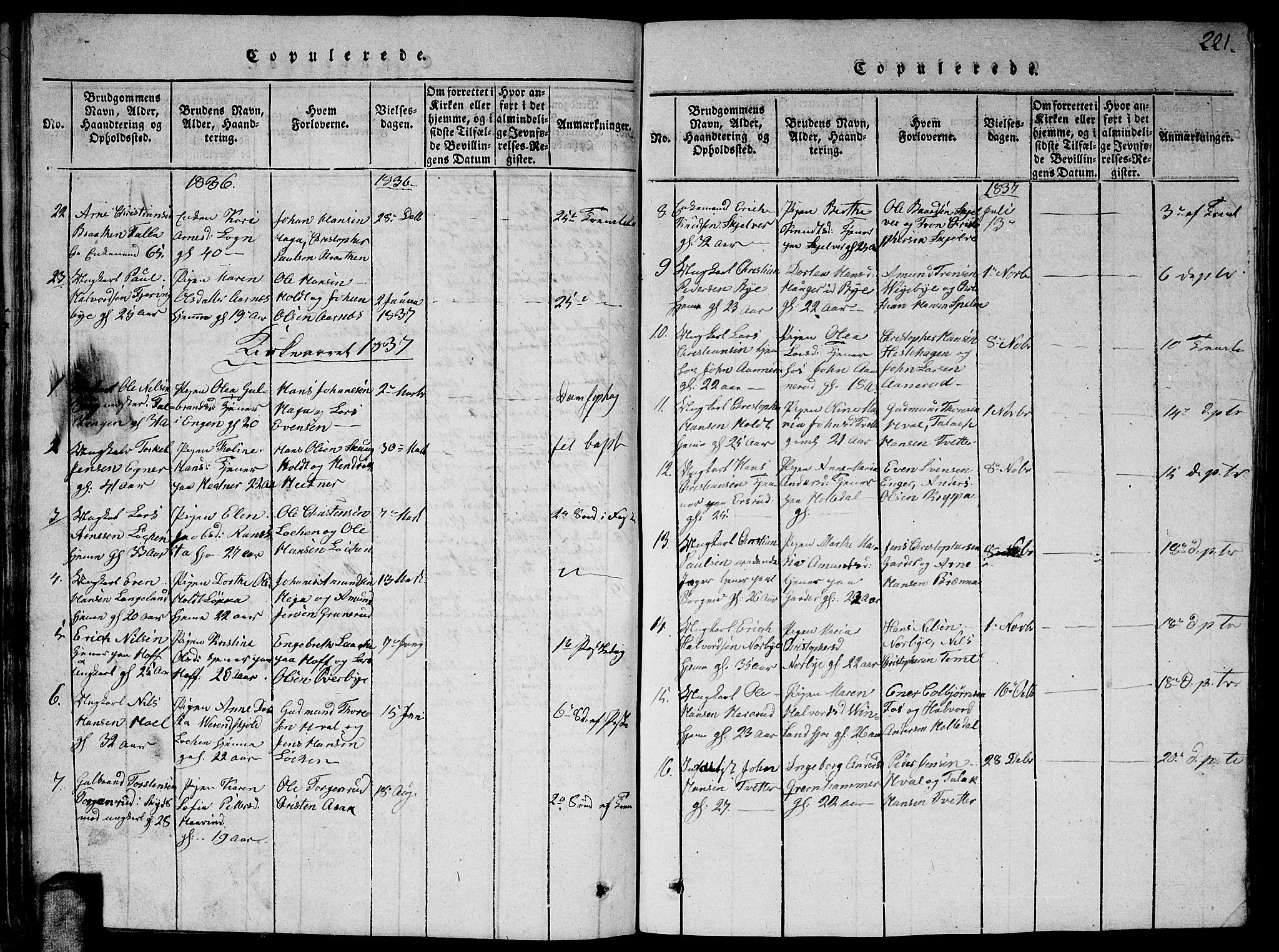 Fet prestekontor Kirkebøker, AV/SAO-A-10370a/G/Ga/L0001: Parish register (copy) no. I 1, 1815-1842, p. 221