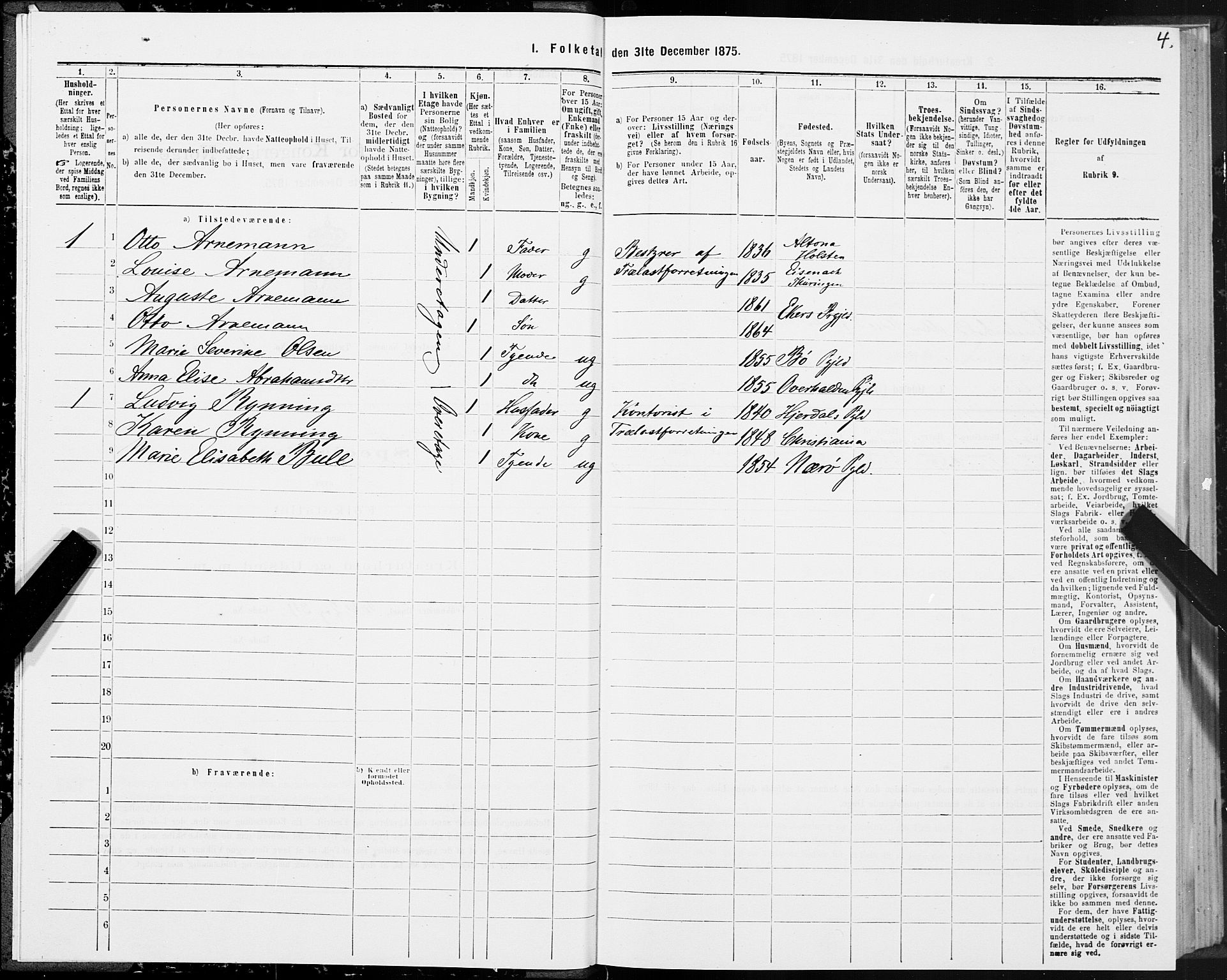 SAT, 1875 census for 1703B Namsos/Namsos, 1875, p. 4