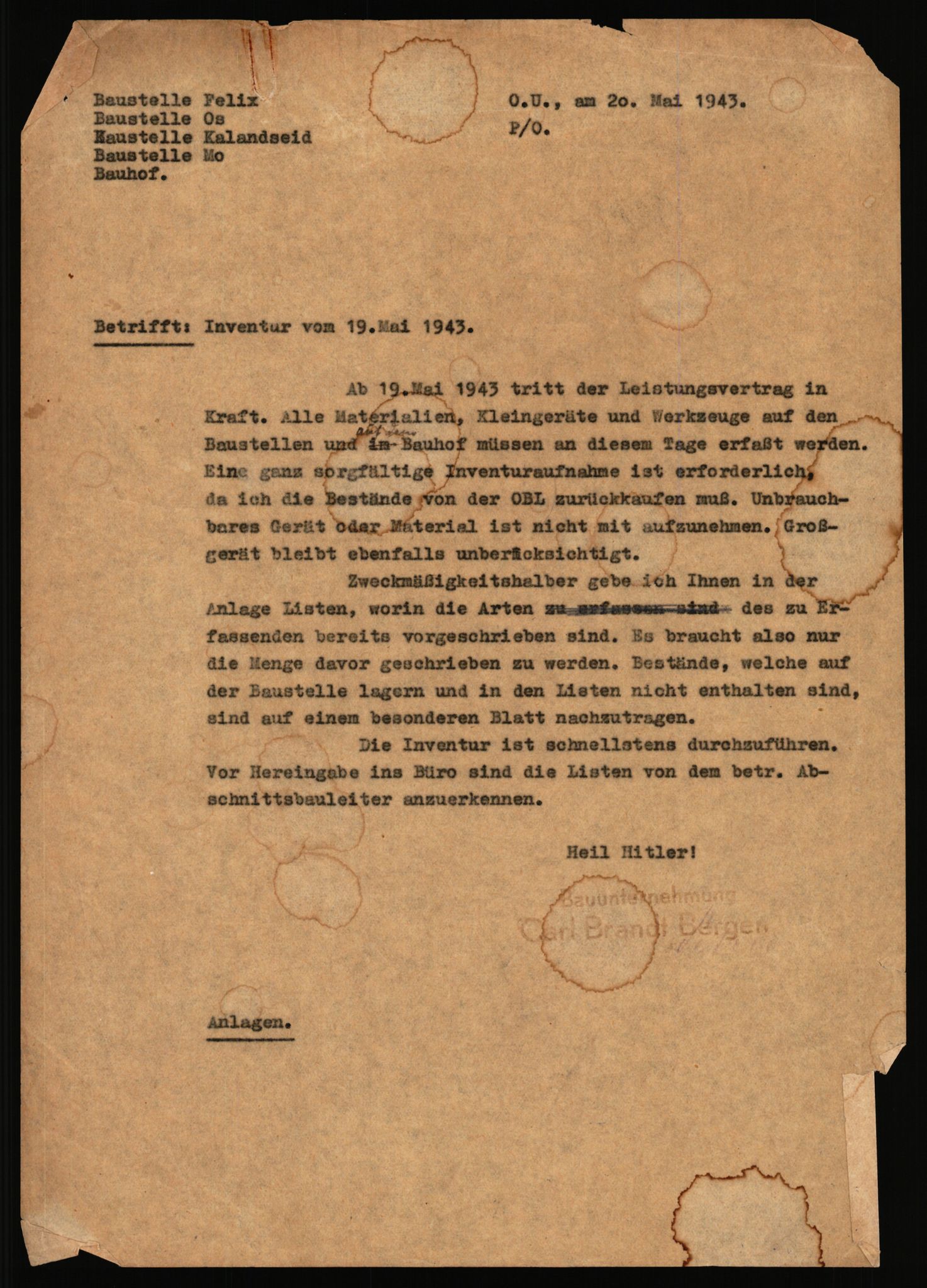 Tyske arkiver, Organisation Todt (OT), Einsatzgruppe Wiking, RA/RAFA-2188/2/H/Hd/Hda/L0029/0002: Diverse, Zone Bergen / Diverse, 1940-1945, p. 84