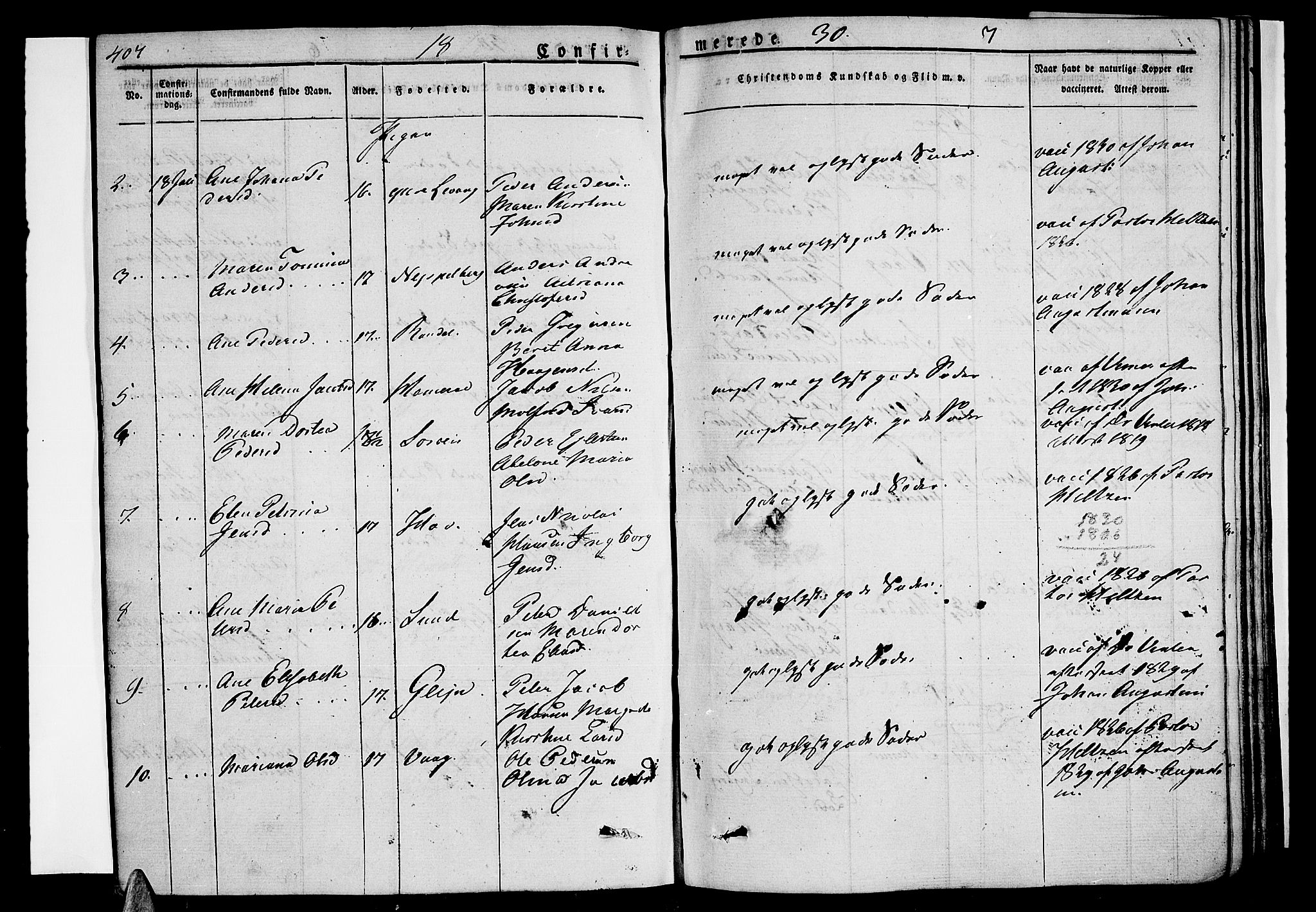 Ministerialprotokoller, klokkerbøker og fødselsregistre - Nordland, AV/SAT-A-1459/838/L0548: Parish register (official) no. 838A06, 1829-1839, p. 407-408