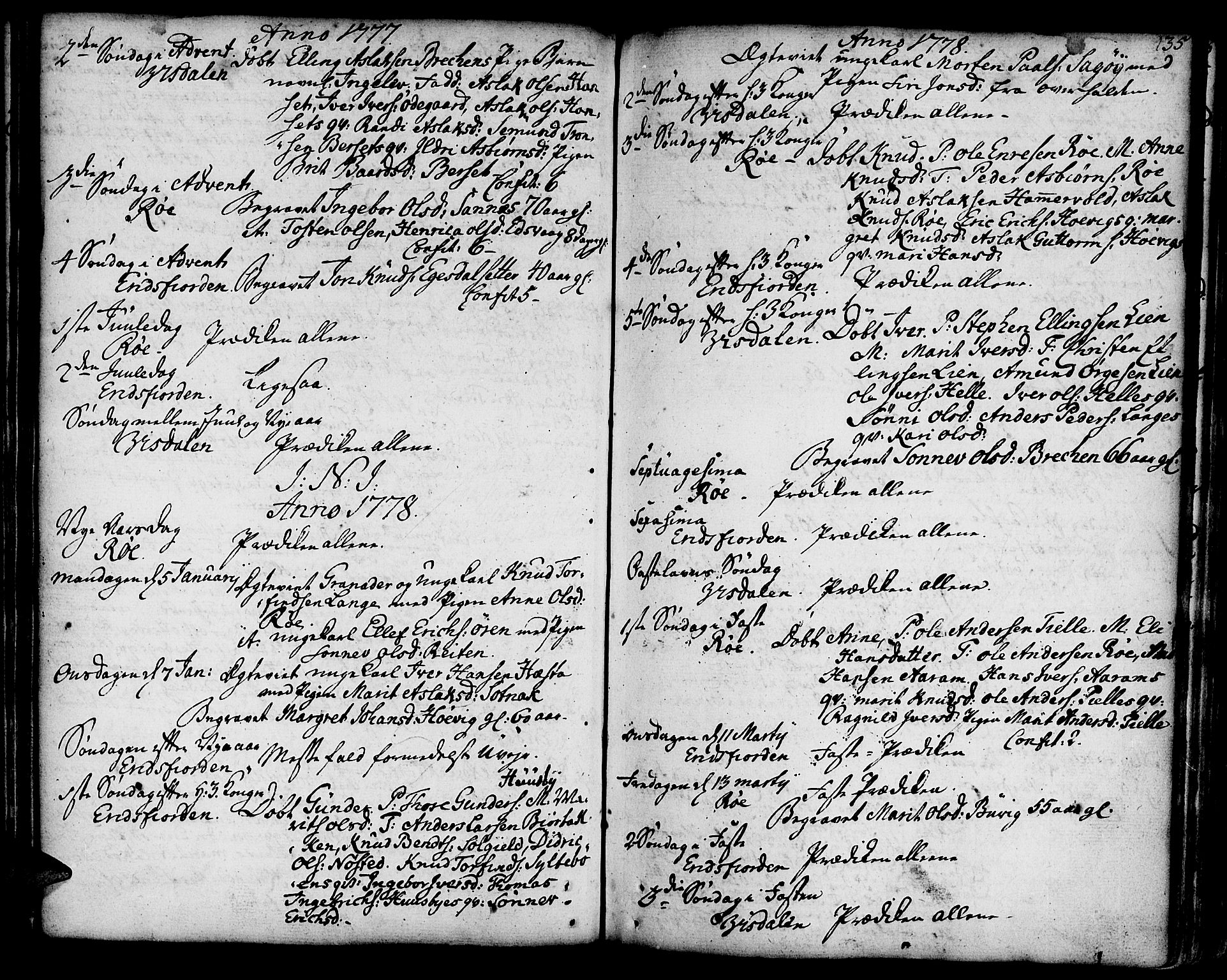 Ministerialprotokoller, klokkerbøker og fødselsregistre - Møre og Romsdal, AV/SAT-A-1454/551/L0621: Parish register (official) no. 551A01, 1757-1803, p. 135