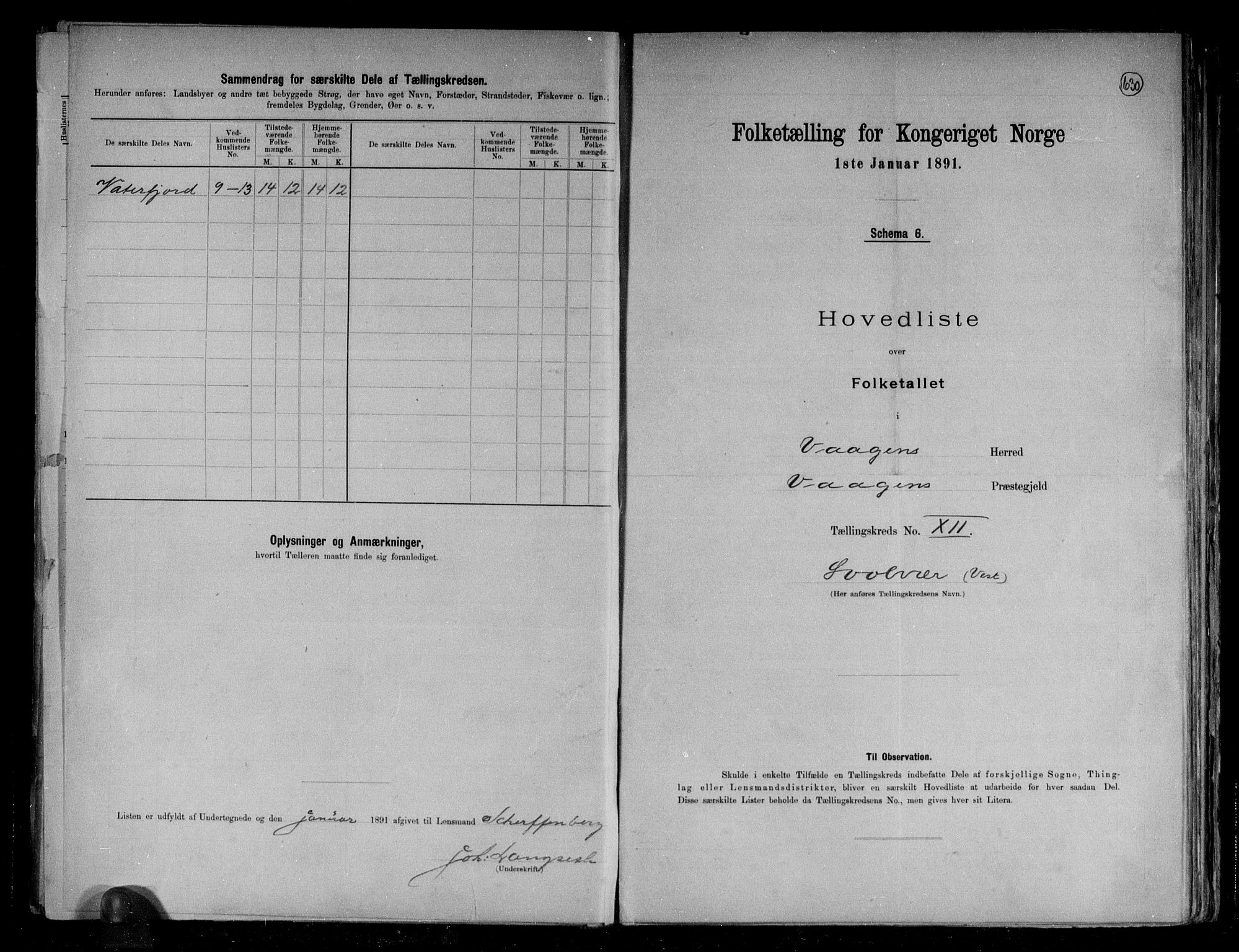 RA, 1891 census for 1865 Vågan, 1891, p. 34