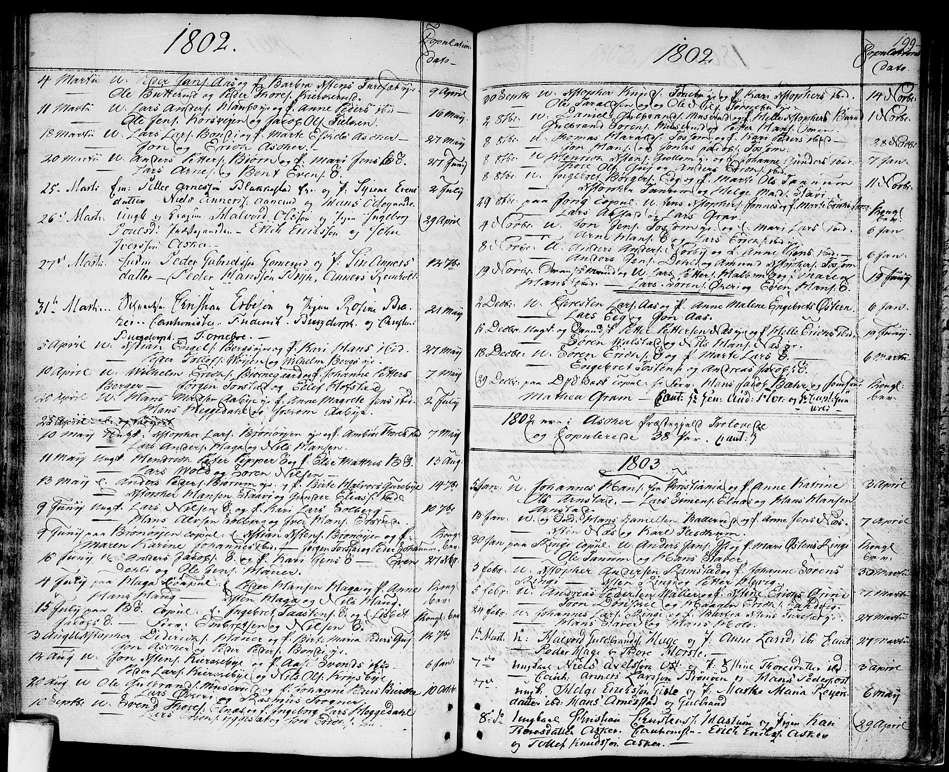 Asker prestekontor Kirkebøker, SAO/A-10256a/F/Fa/L0003: Parish register (official) no. I 3, 1767-1807, p. 199