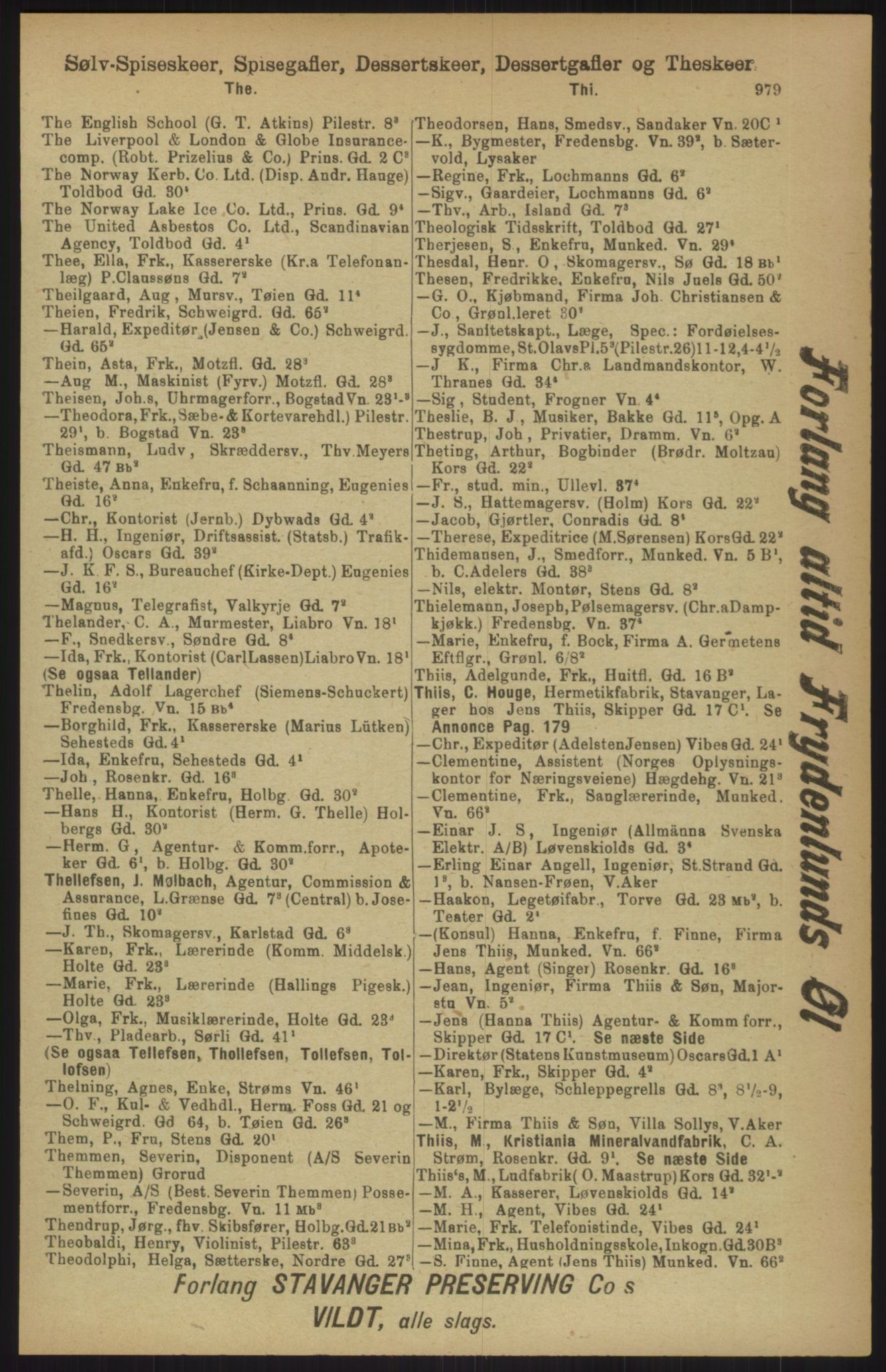 Kristiania/Oslo adressebok, PUBL/-, 1911, p. 979