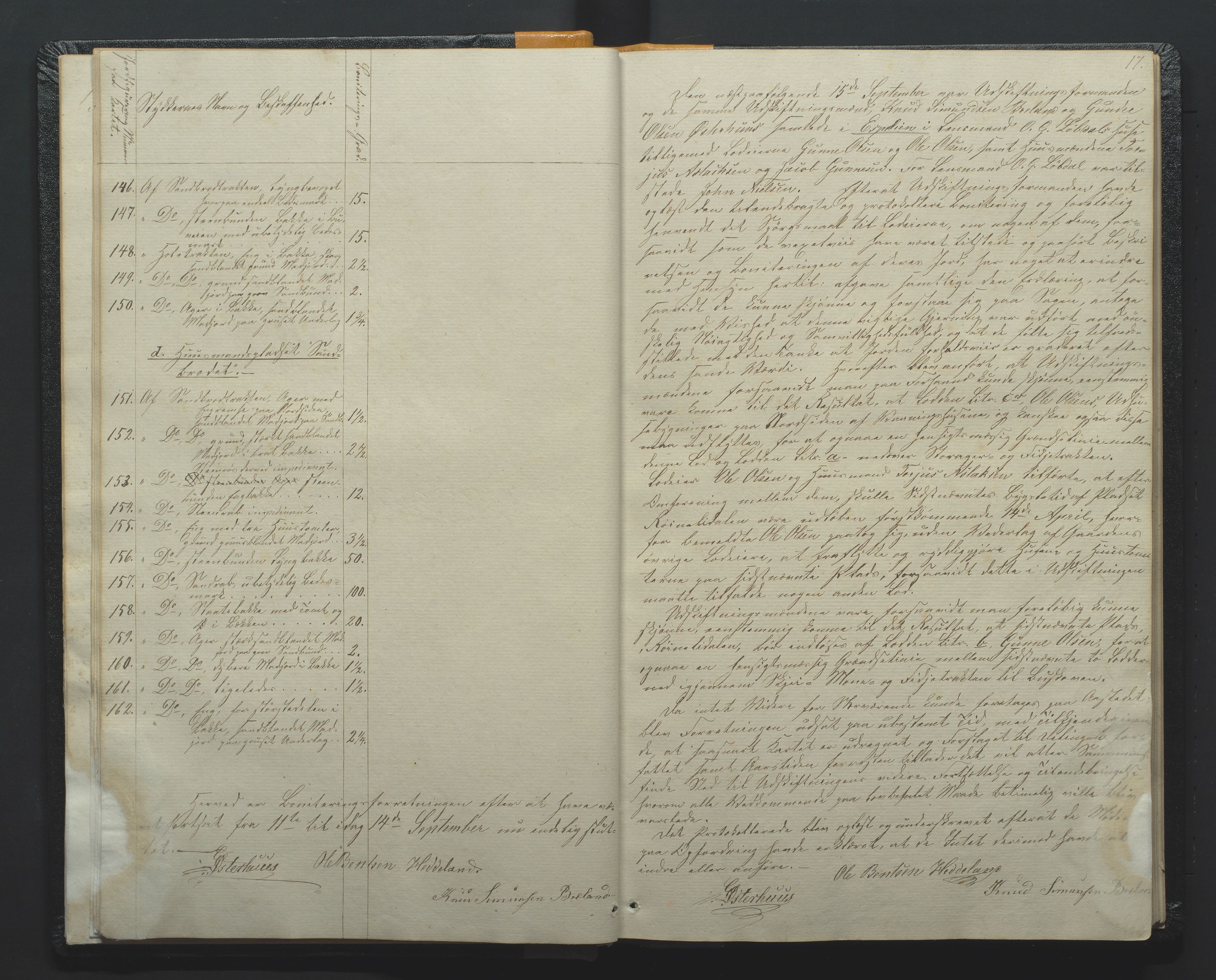 Utskiftningsformannen i Nedenes amt, AV/SAK-1541-0002/F/Fa/Faa/L0002: Utskiftningsprotokoll med gårdsregister, Nedenes amt nr 2, 1860-1867, p. 17