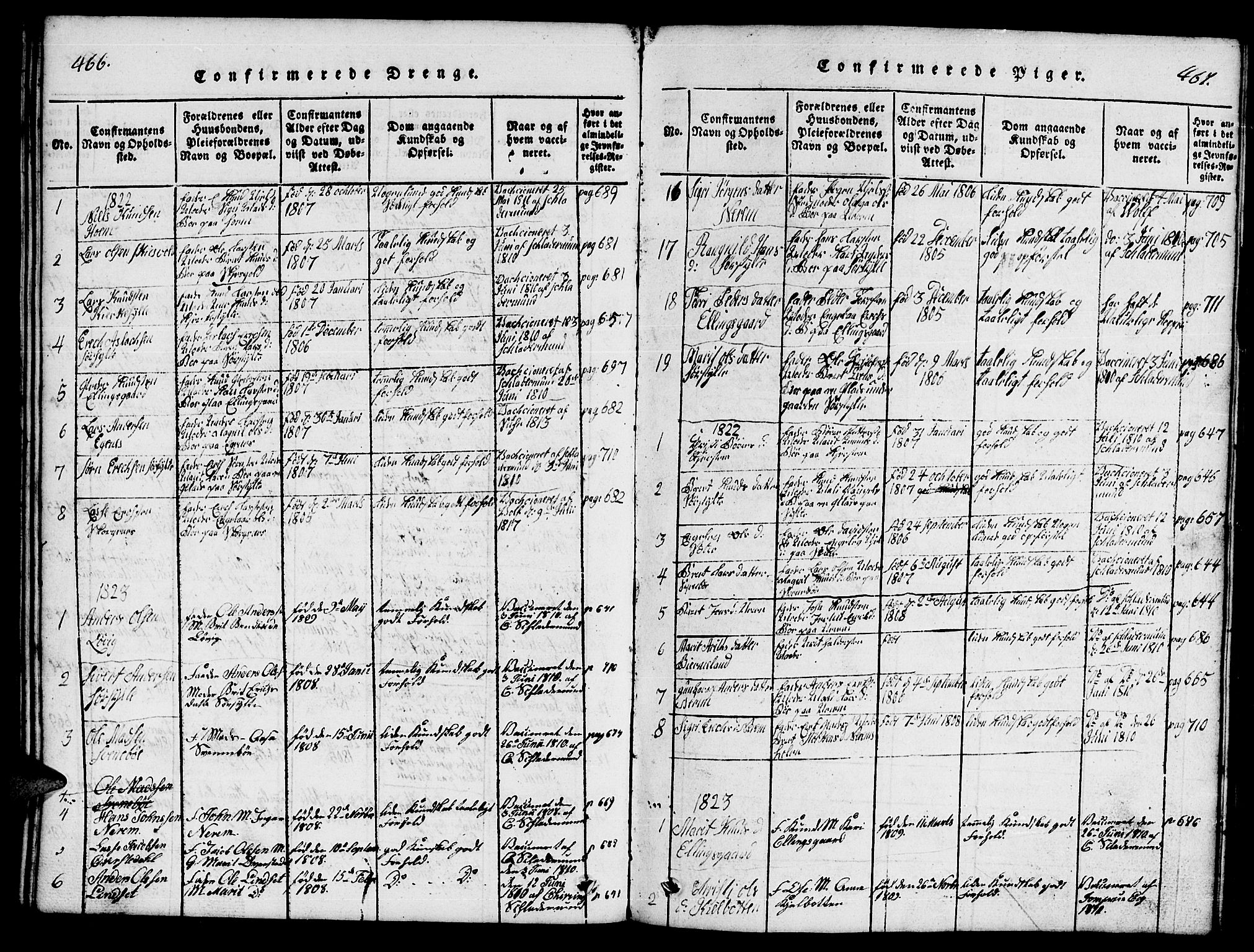 Ministerialprotokoller, klokkerbøker og fødselsregistre - Møre og Romsdal, SAT/A-1454/541/L0546: Parish register (copy) no. 541C01, 1818-1856, p. 466-467