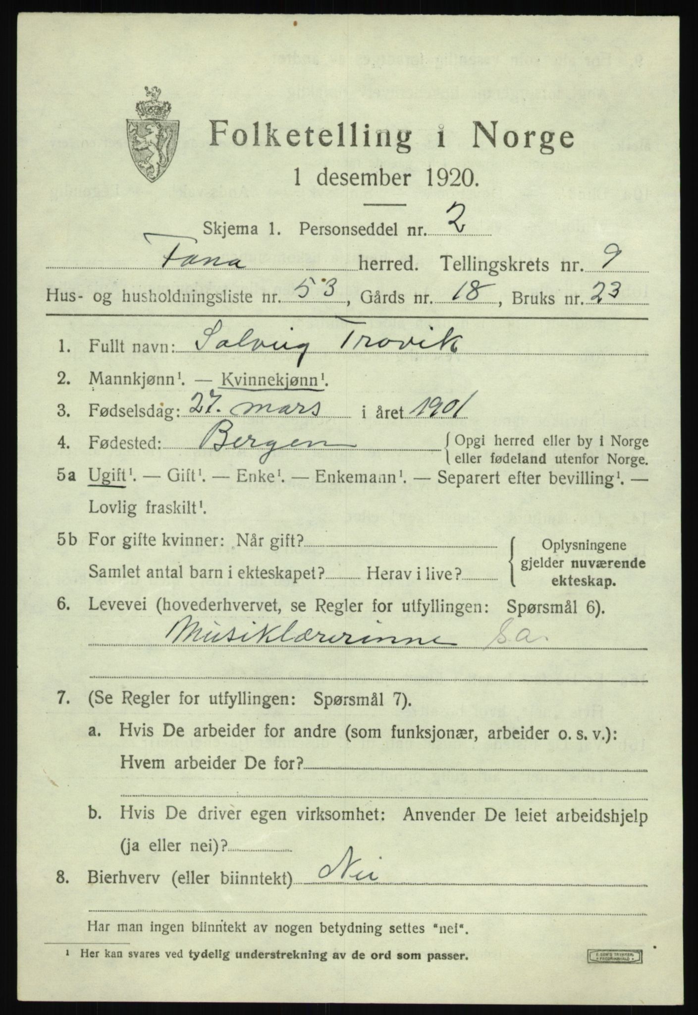 SAB, 1920 census for Fana, 1920, p. 16115