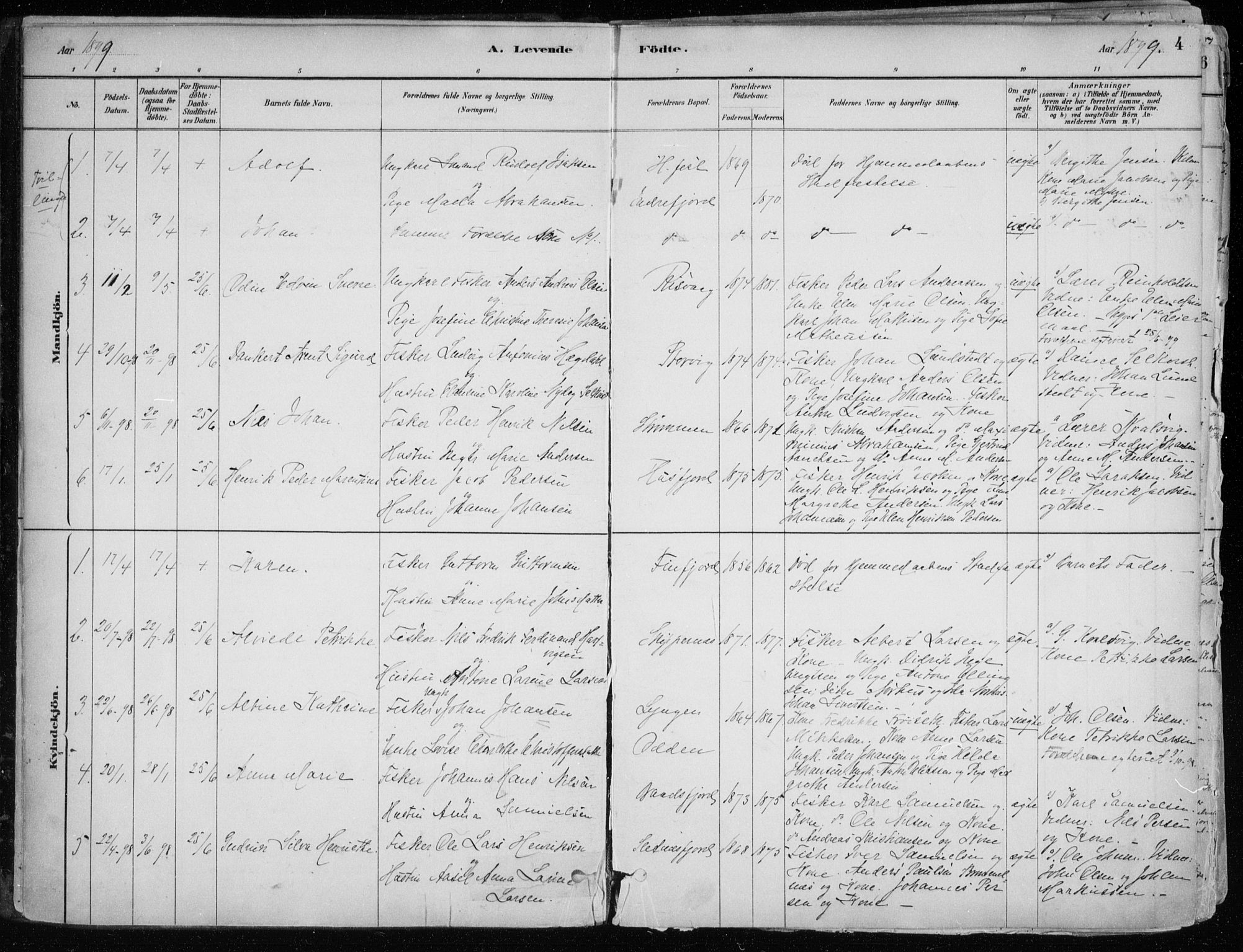 Hammerfest sokneprestkontor, SATØ/S-1347/H/Ha/L0013.kirke: Parish register (official) no. 13, 1898-1917, p. 4