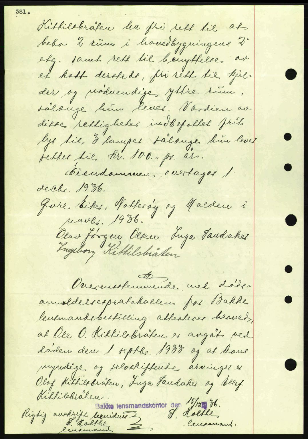 Eiker, Modum og Sigdal sorenskriveri, SAKO/A-123/G/Ga/Gab/L0034: Mortgage book no. A4, 1936-1937, Diary no: : 3069/1936