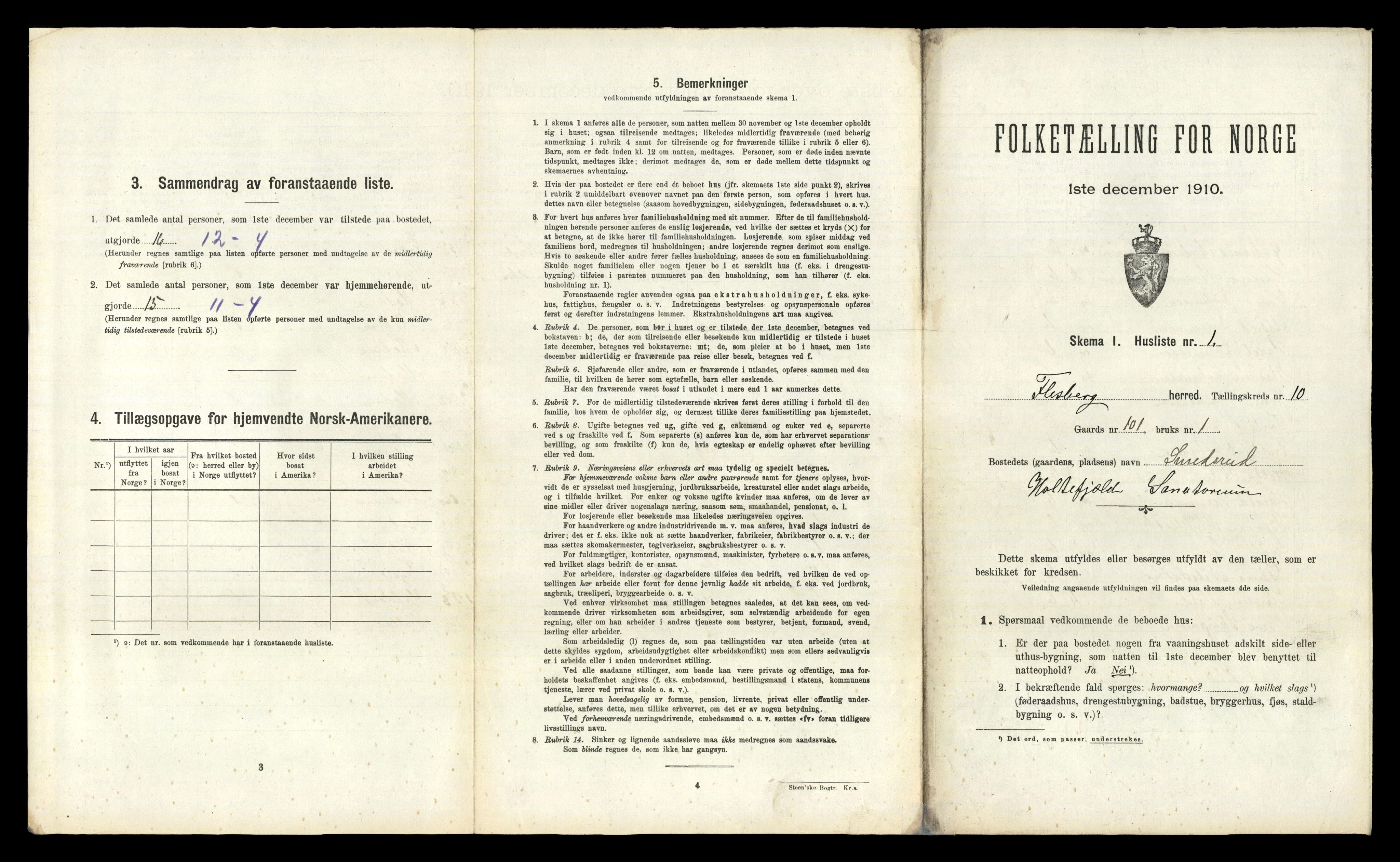 RA, 1910 census for Flesberg, 1910, p. 821