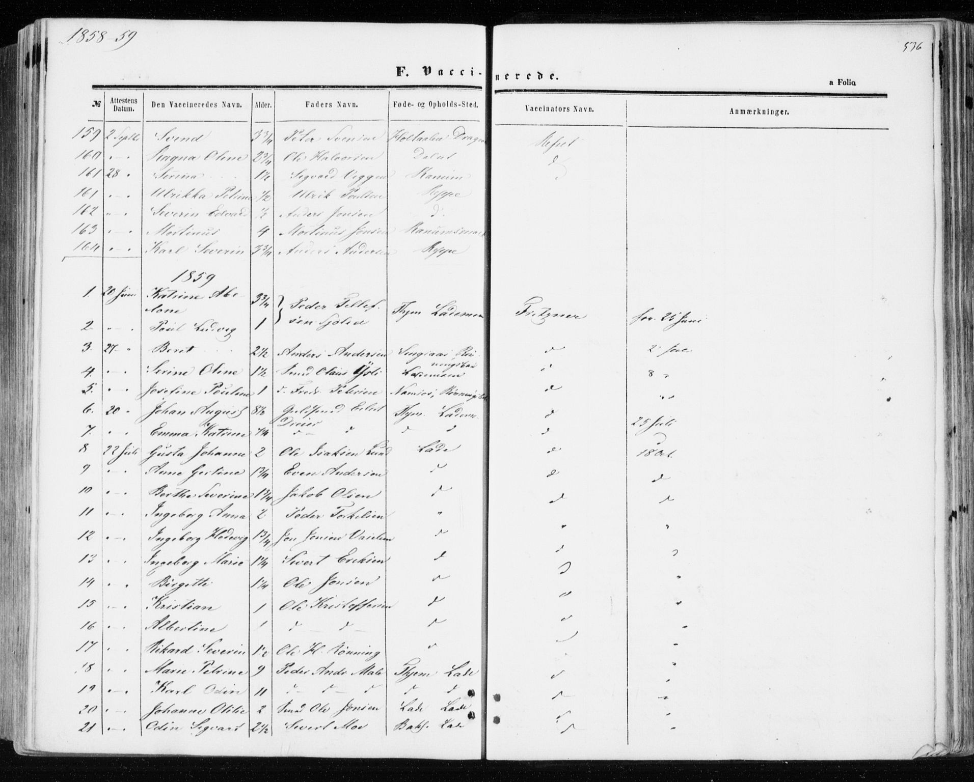 Ministerialprotokoller, klokkerbøker og fødselsregistre - Sør-Trøndelag, SAT/A-1456/606/L0292: Parish register (official) no. 606A07, 1856-1865, p. 536