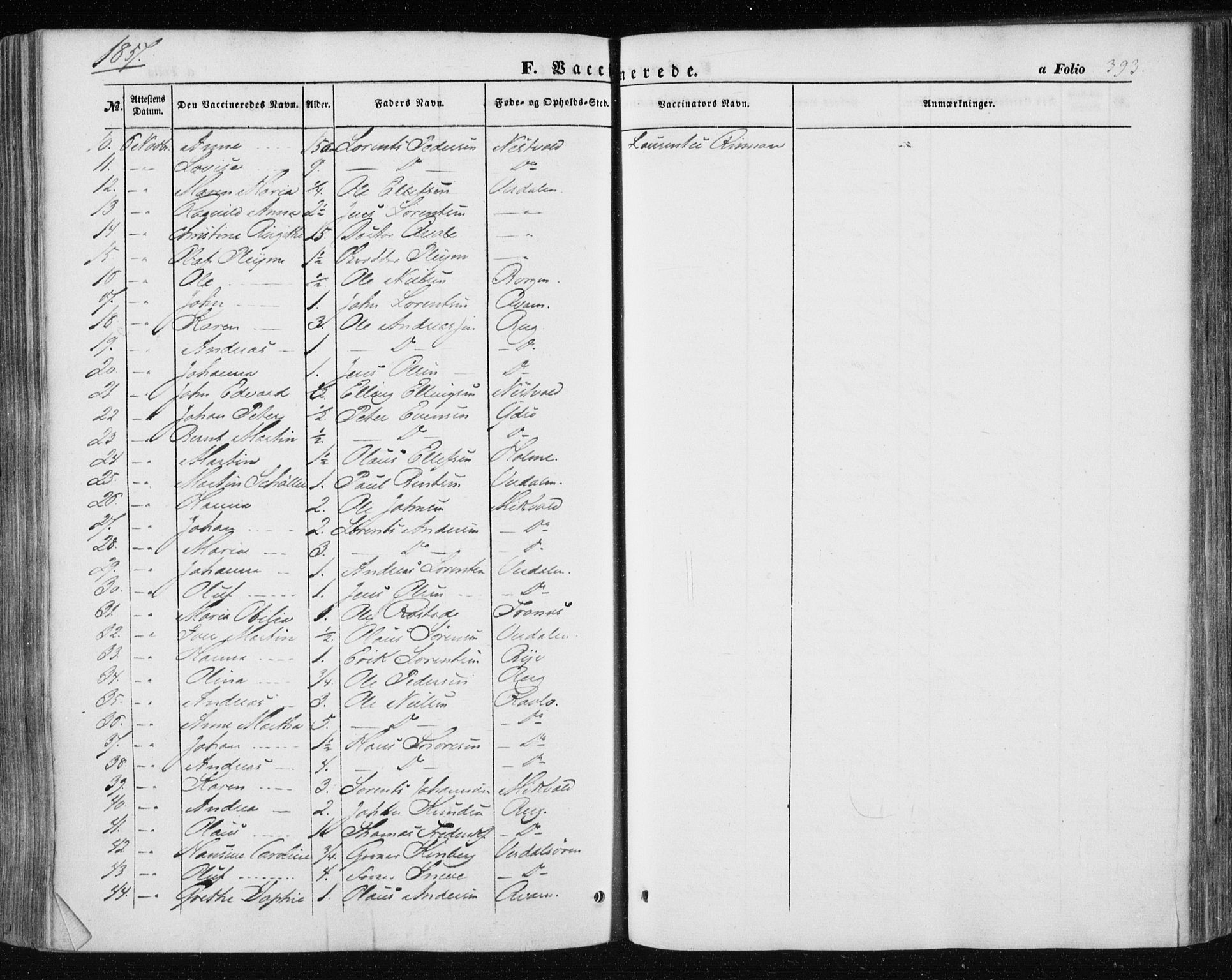 Ministerialprotokoller, klokkerbøker og fødselsregistre - Nord-Trøndelag, SAT/A-1458/723/L0240: Parish register (official) no. 723A09, 1852-1860, p. 393
